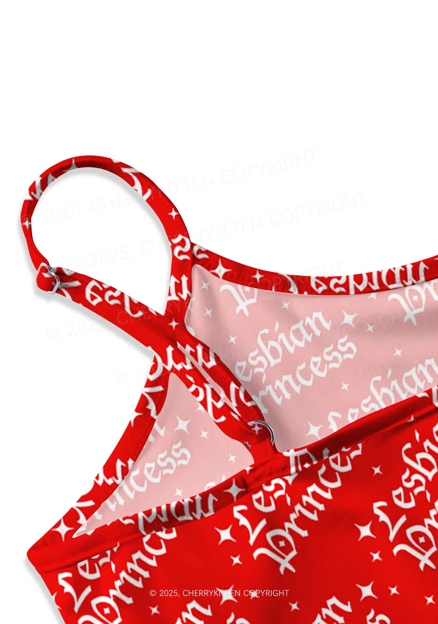 Lesbian Princess Pride Y2K Print Cami Crop Top Cherrykitten - Image 3