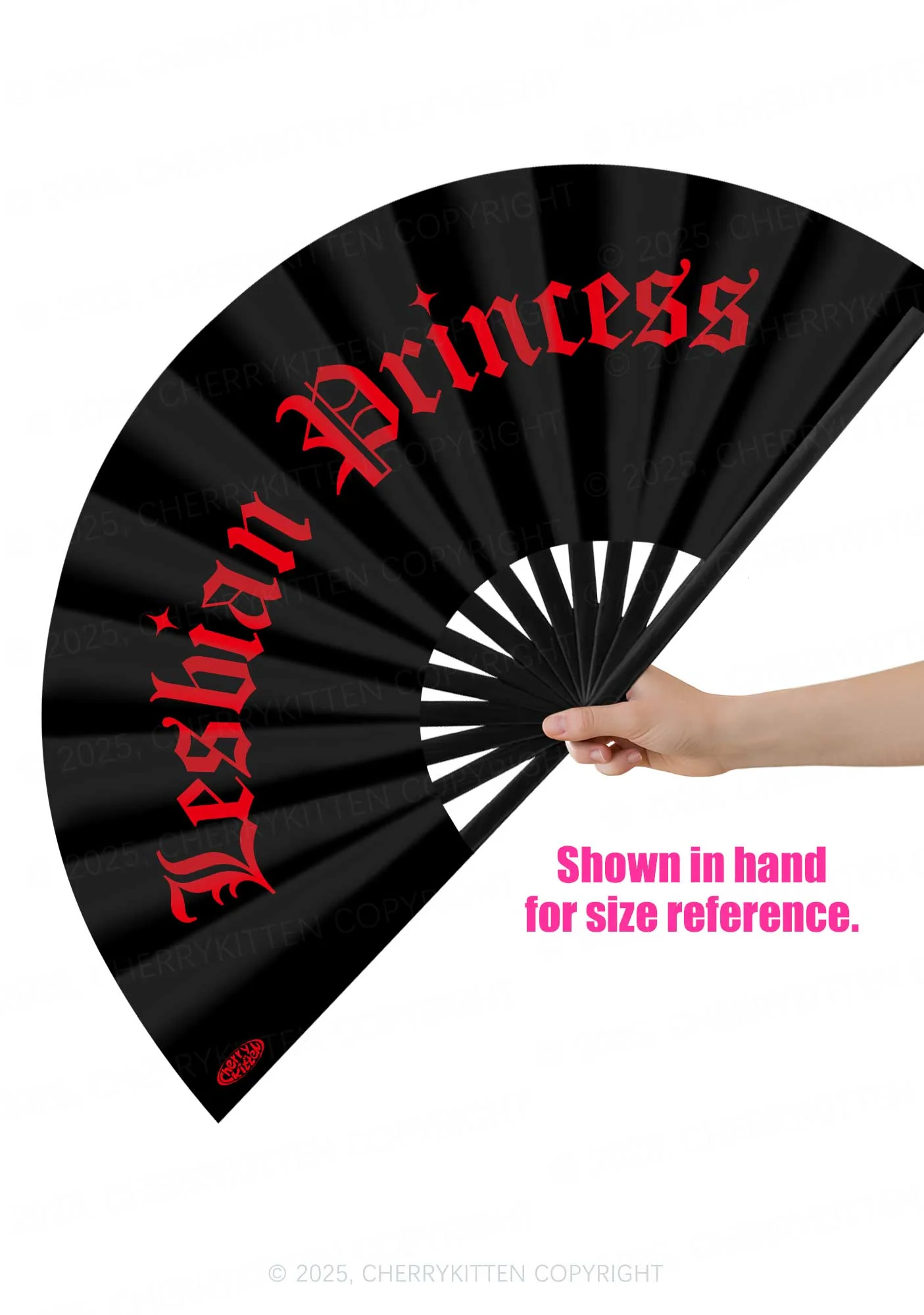 Lesbian Princess Pride Y2K Rave Hand Fan Cherrykitten - Image 2