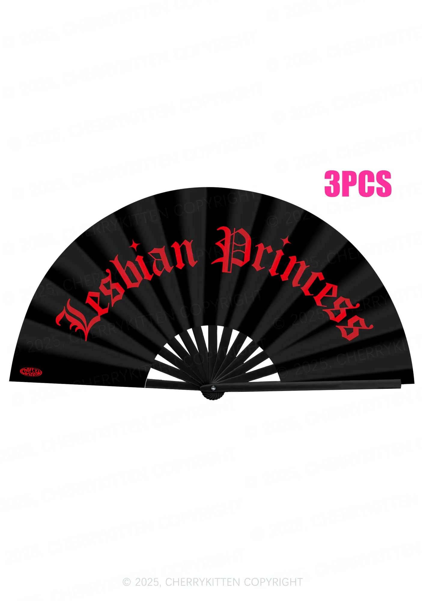 Lesbian Princess Pride Y2K Rave Hand Fan Cherrykitten - Image 3