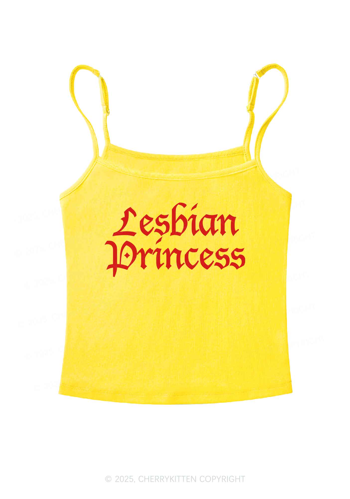 Lesbian Princess Pride Y2K Spaghetti Strap Cami Cherrykitten - Image 7