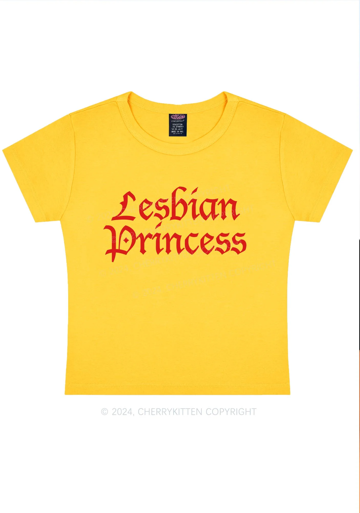 Lesbian Princess Y2K Baby Tee Cherrykitten - Image 6
