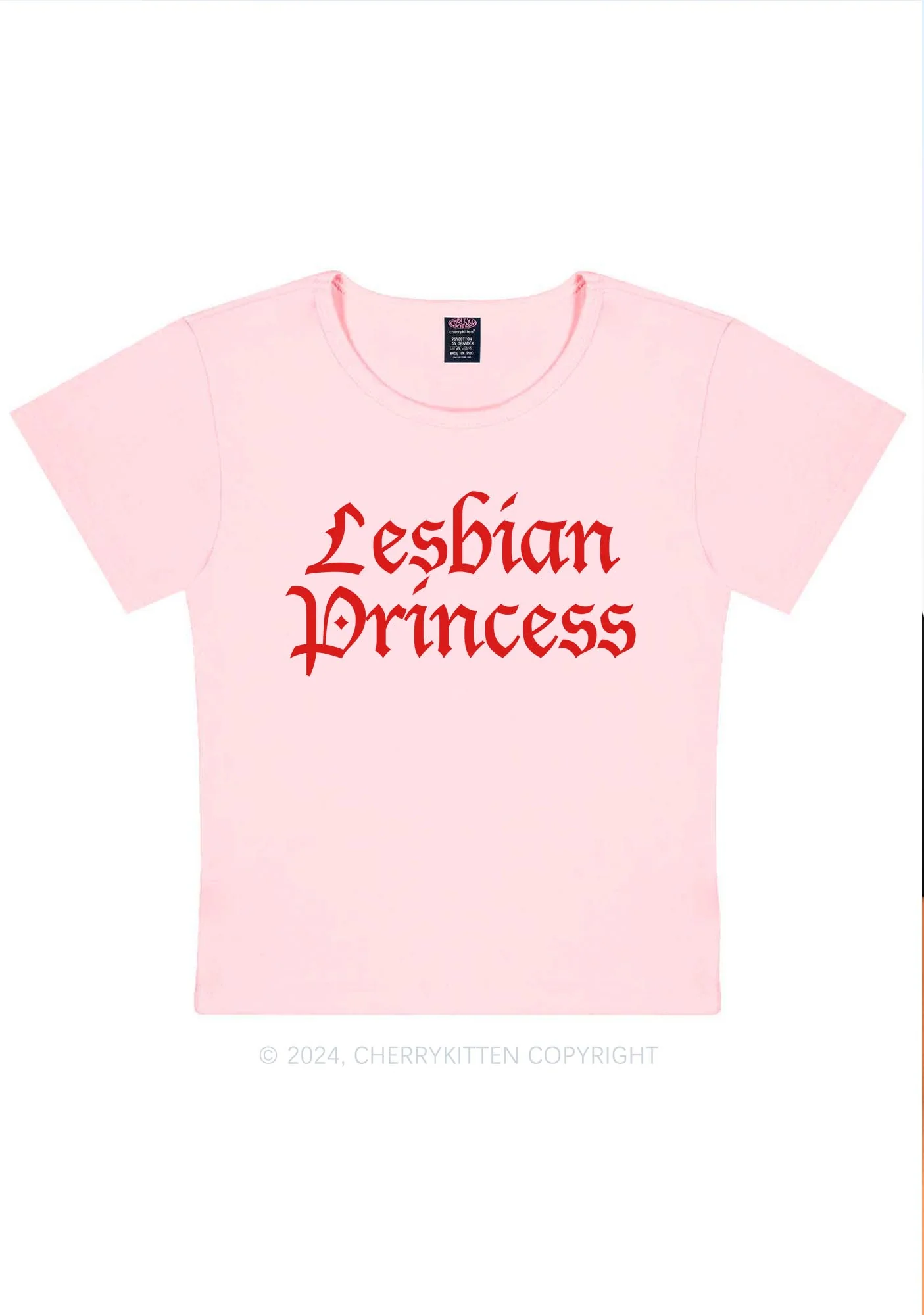 Lesbian Princess Y2K Baby Tee Cherrykitten - Image 7