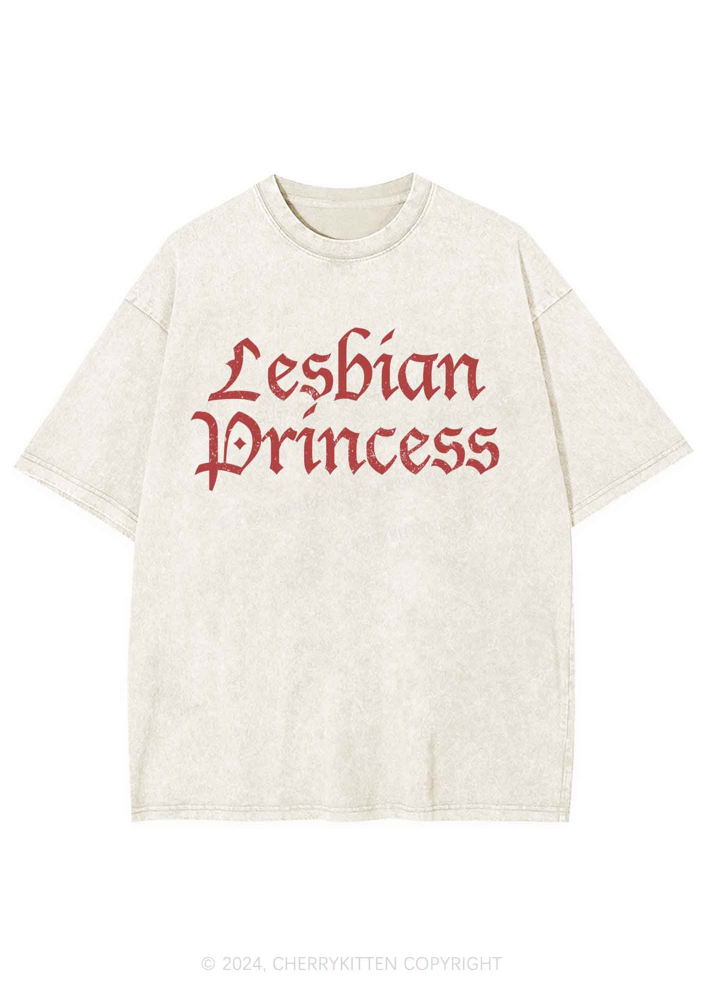 Lesbian Princess Y2K Washed Tee Cherrykitten - Image 4