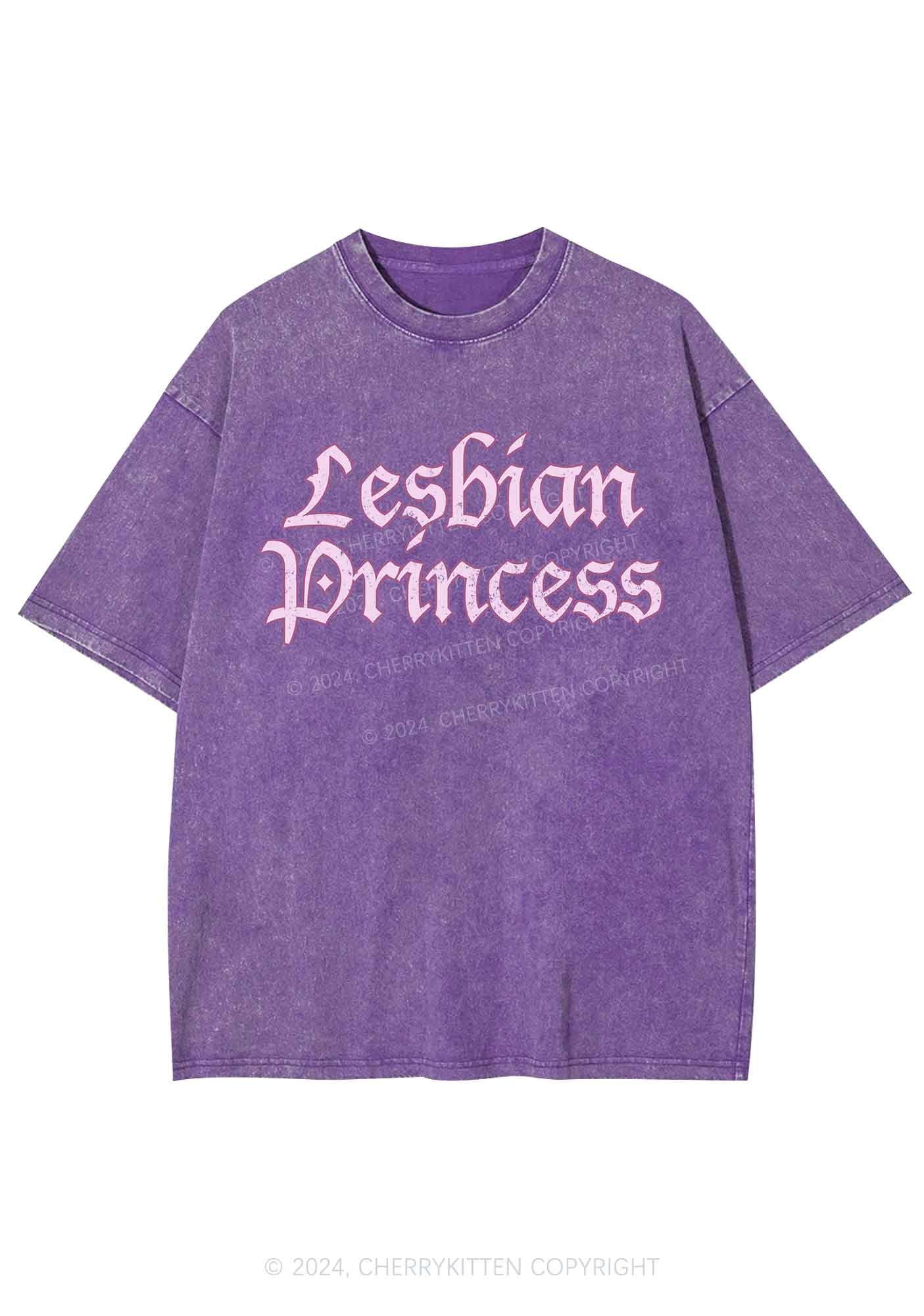 Lesbian Princess Y2K Washed Tee Cherrykitten - Image 5