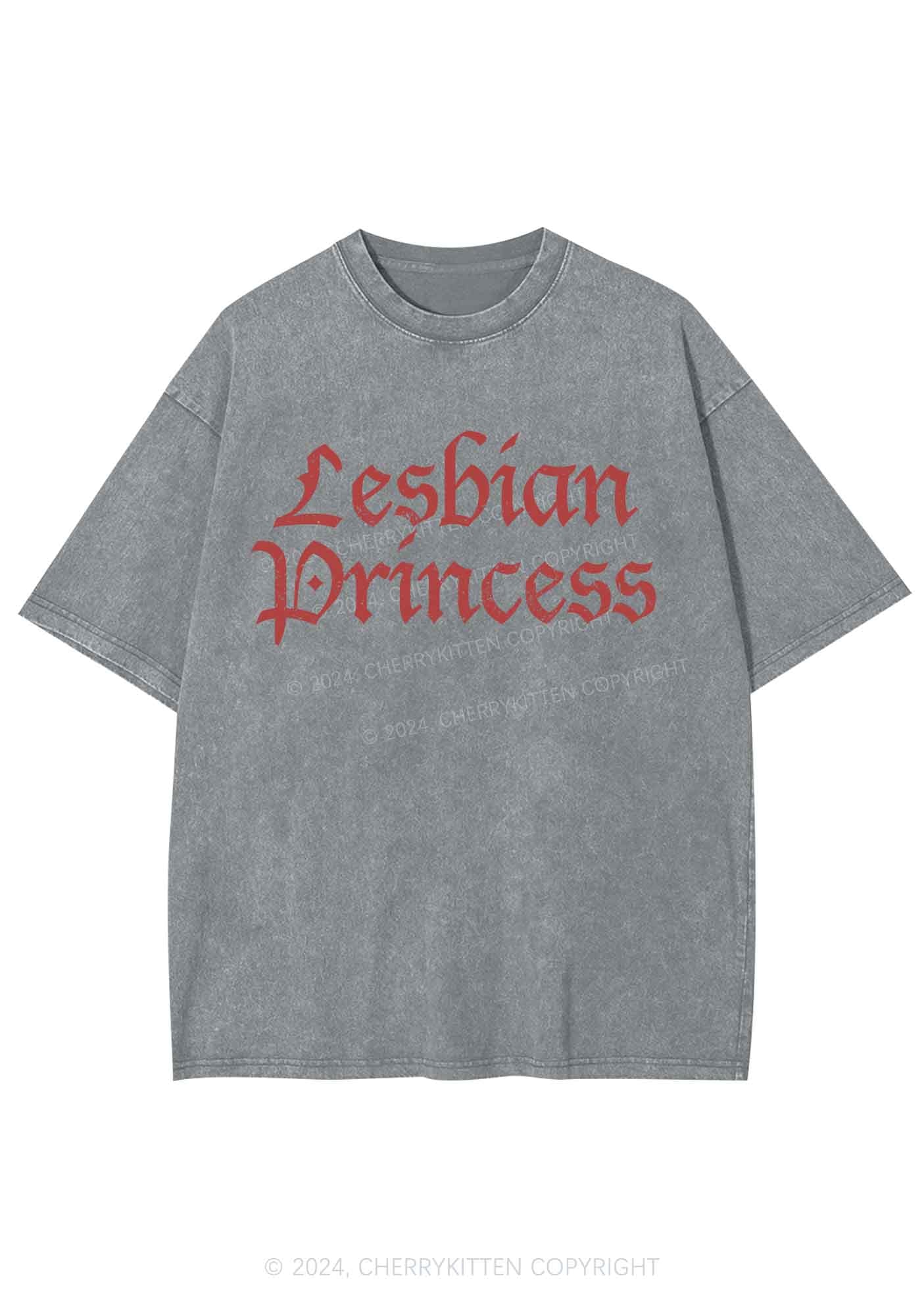 Lesbian Princess Y2K Washed Tee Cherrykitten - Image 6