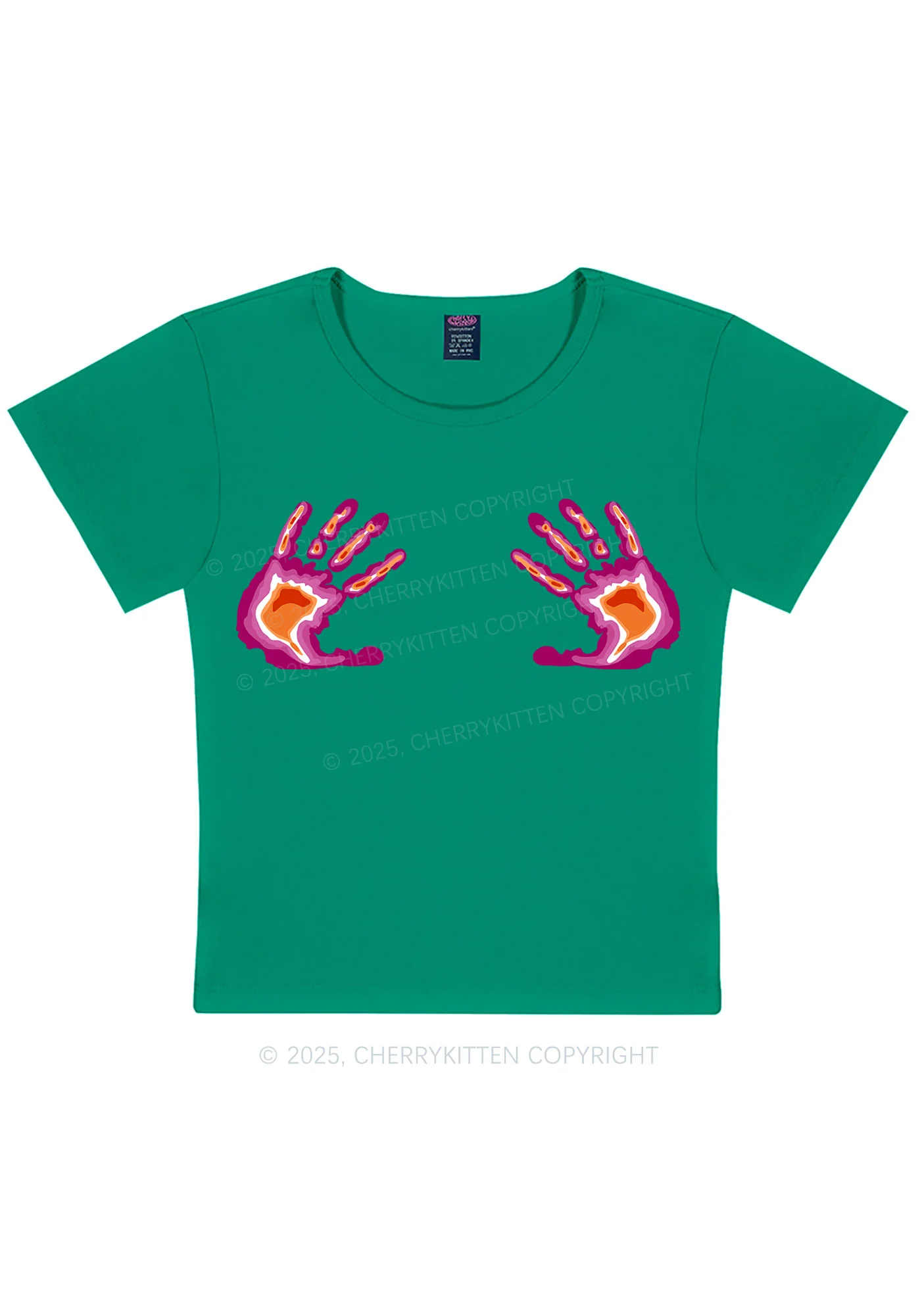 Lesbian Thermal Hands Y2K Baby Tee Cherrykitten - Image 12