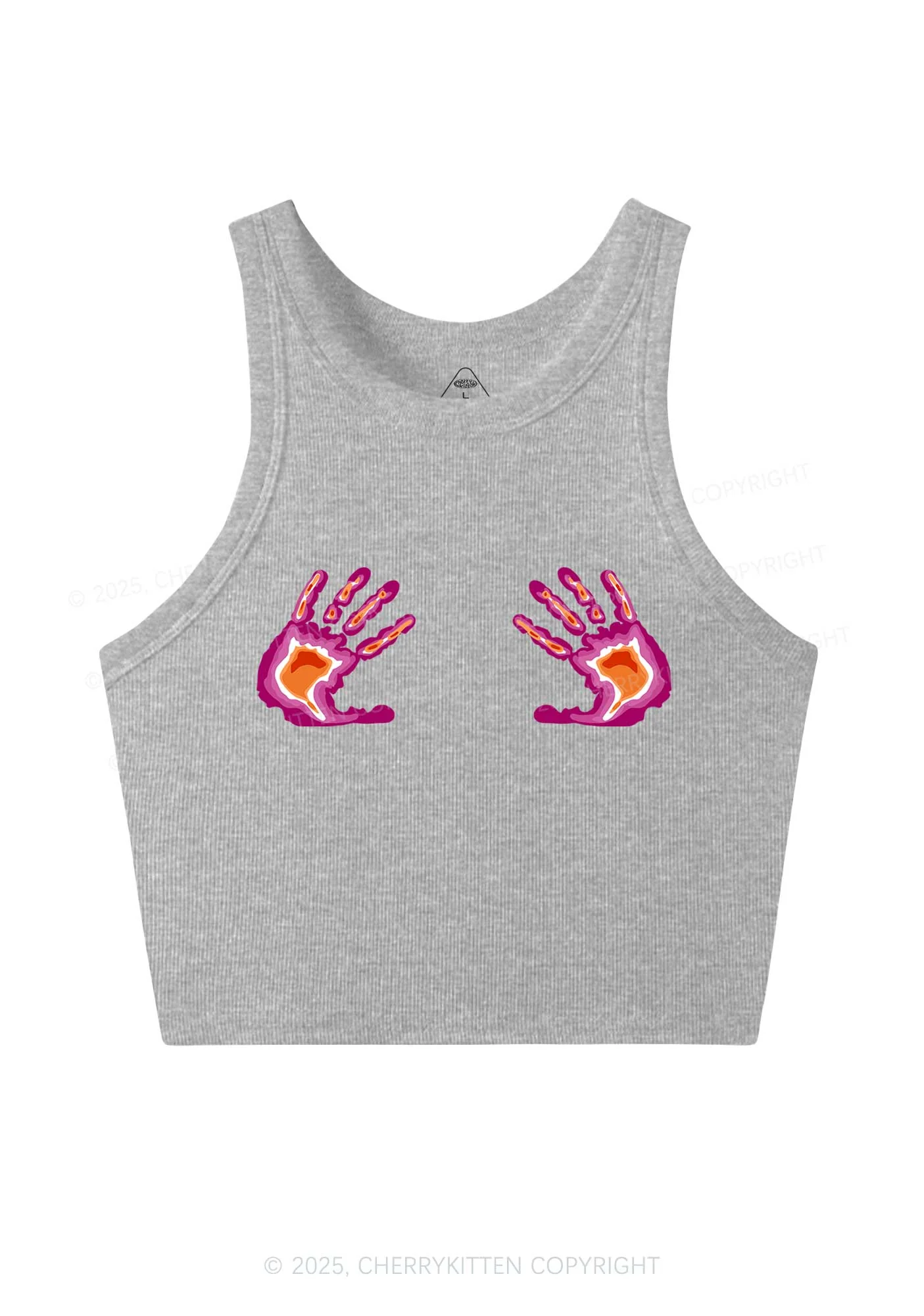 Lesbian Thermal Hands Y2K Crop Tank Top Cherrykitten - Image 4