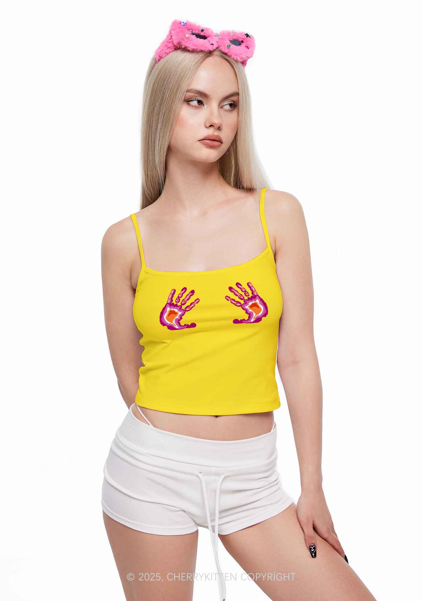 Lesbian Thermal Hands Y2K Spaghetti Strap Cami Cherrykitten - Image 2