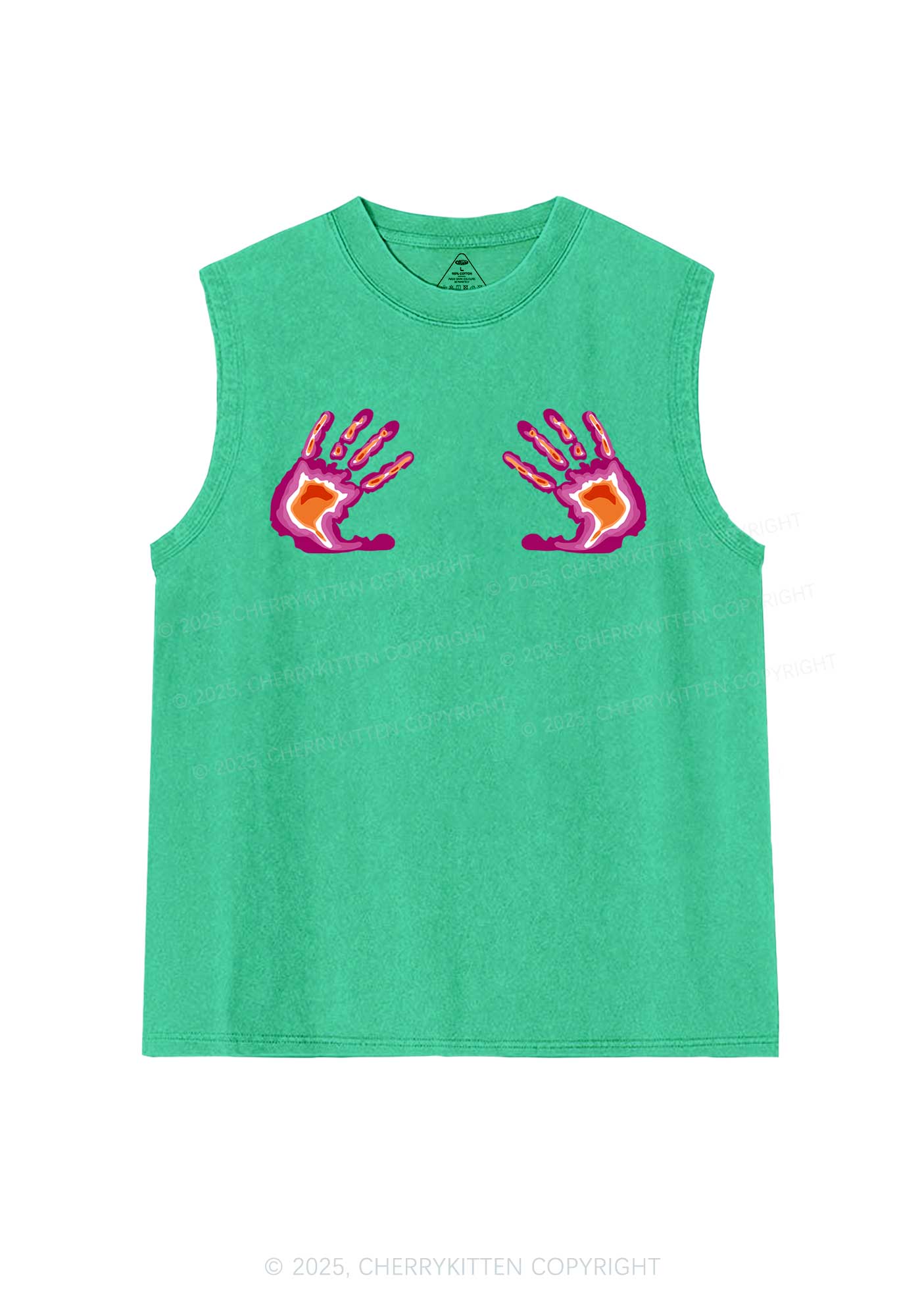 Lesbian Thermal Hands Y2K Washed Muscle Tank Cherrykitten - Image 7
