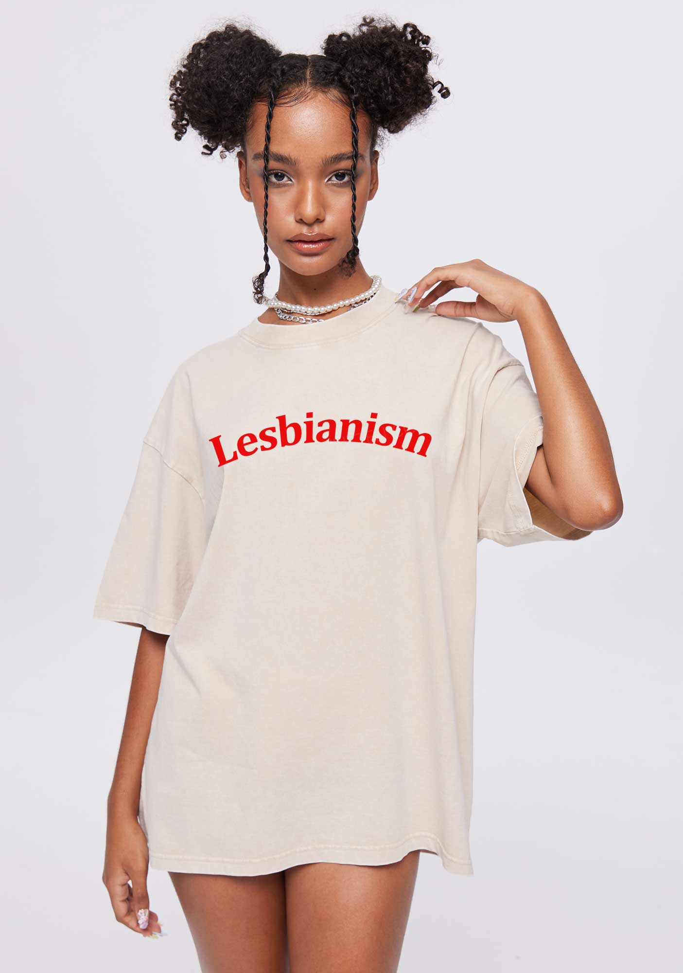 Lesbianism Y2K Shirts Washed Tee Cherrykitten - Image 2