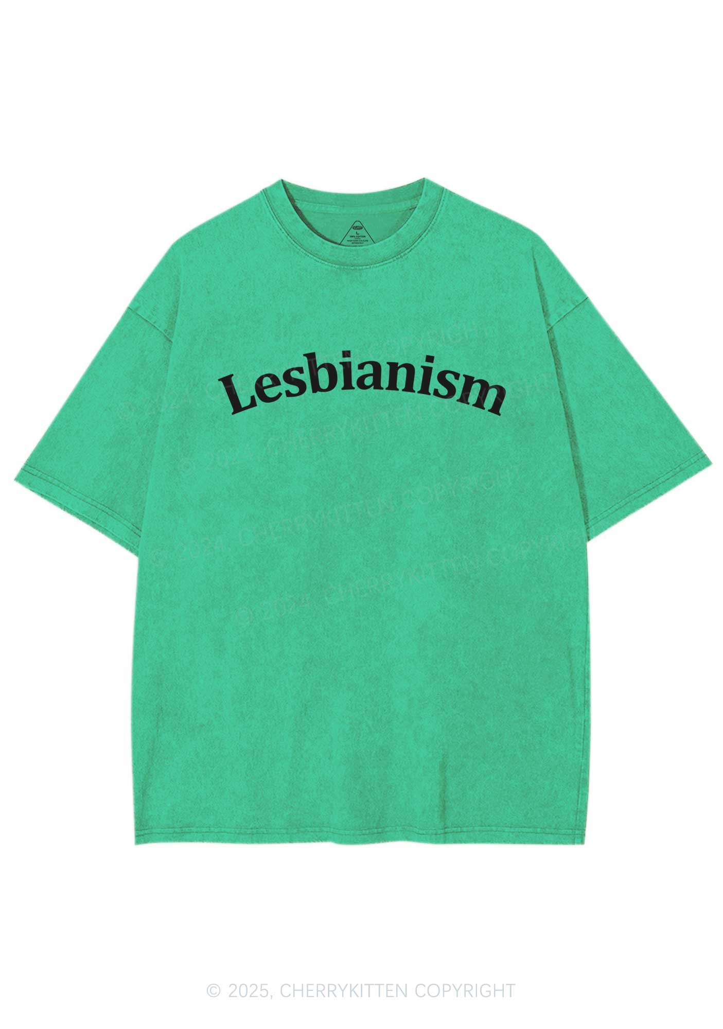 Lesbianism Y2K Shirts Washed Tee Cherrykitten - Image 6
