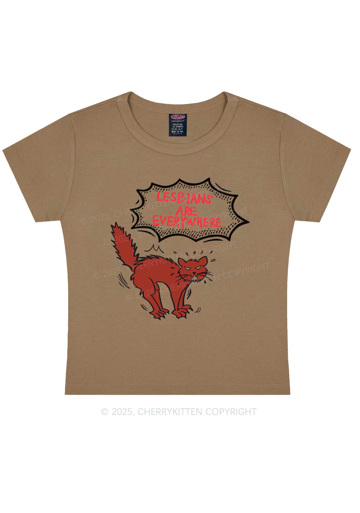 Lesbians Are Everywhere Y2K Baby Tee Cherrykitten - Image 10