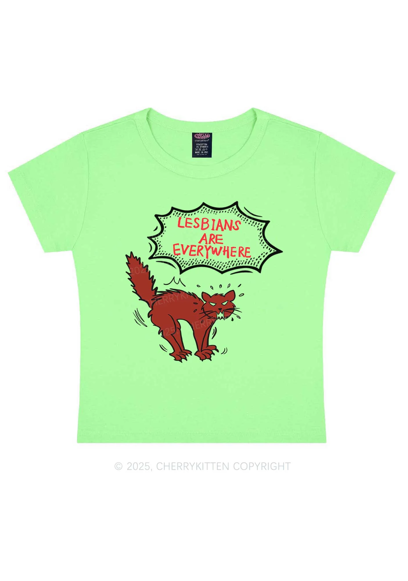 Lesbians Are Everywhere Y2K Baby Tee Cherrykitten - Image 12