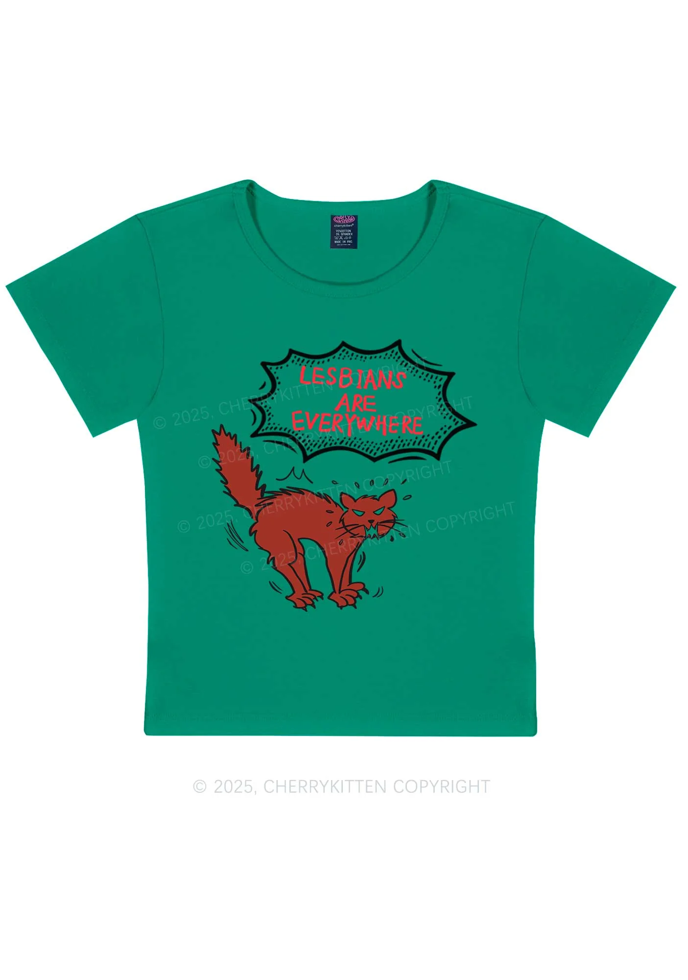 Lesbians Are Everywhere Y2K Baby Tee Cherrykitten - Image 13