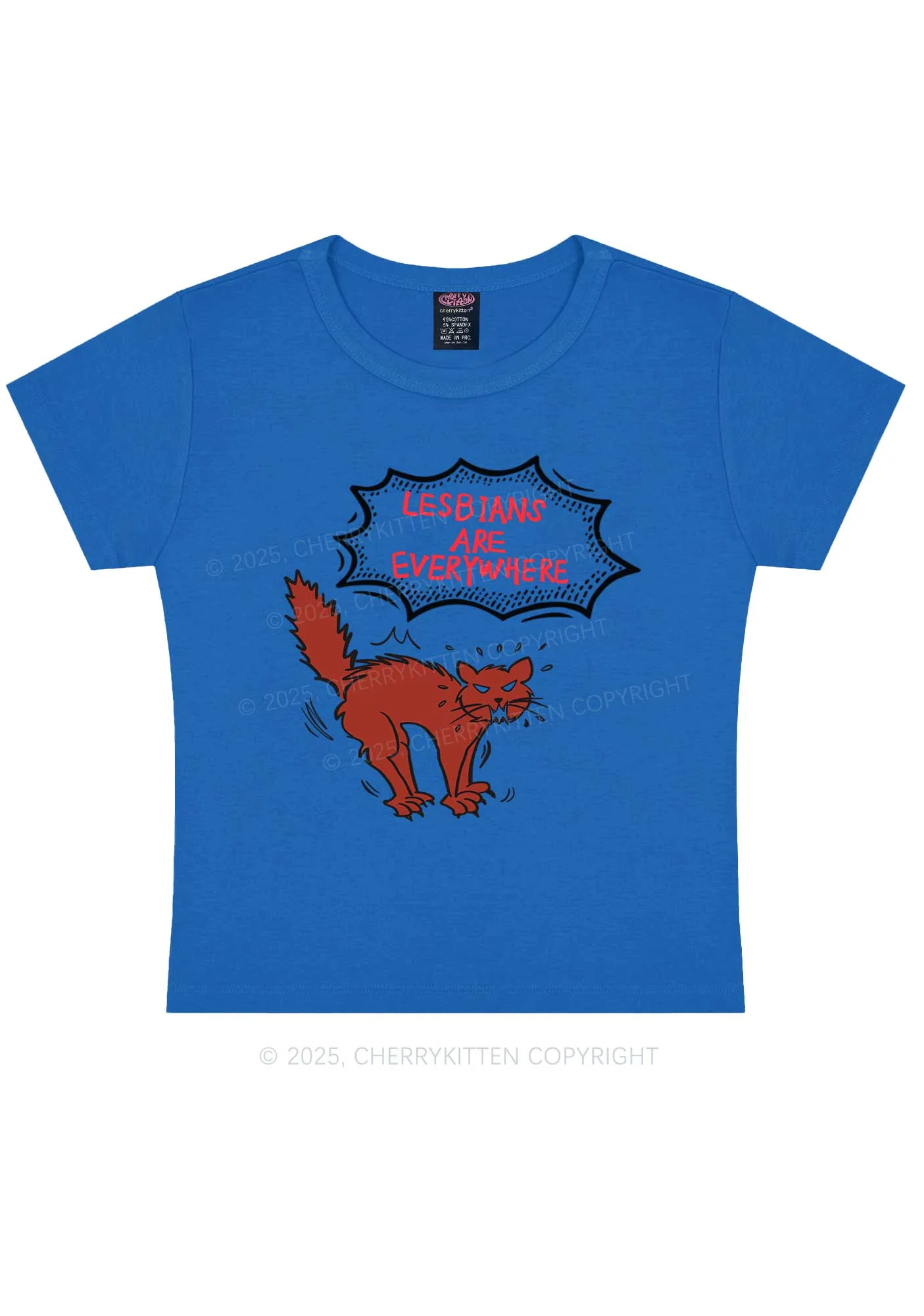 Lesbians Are Everywhere Y2K Baby Tee Cherrykitten - Image 9