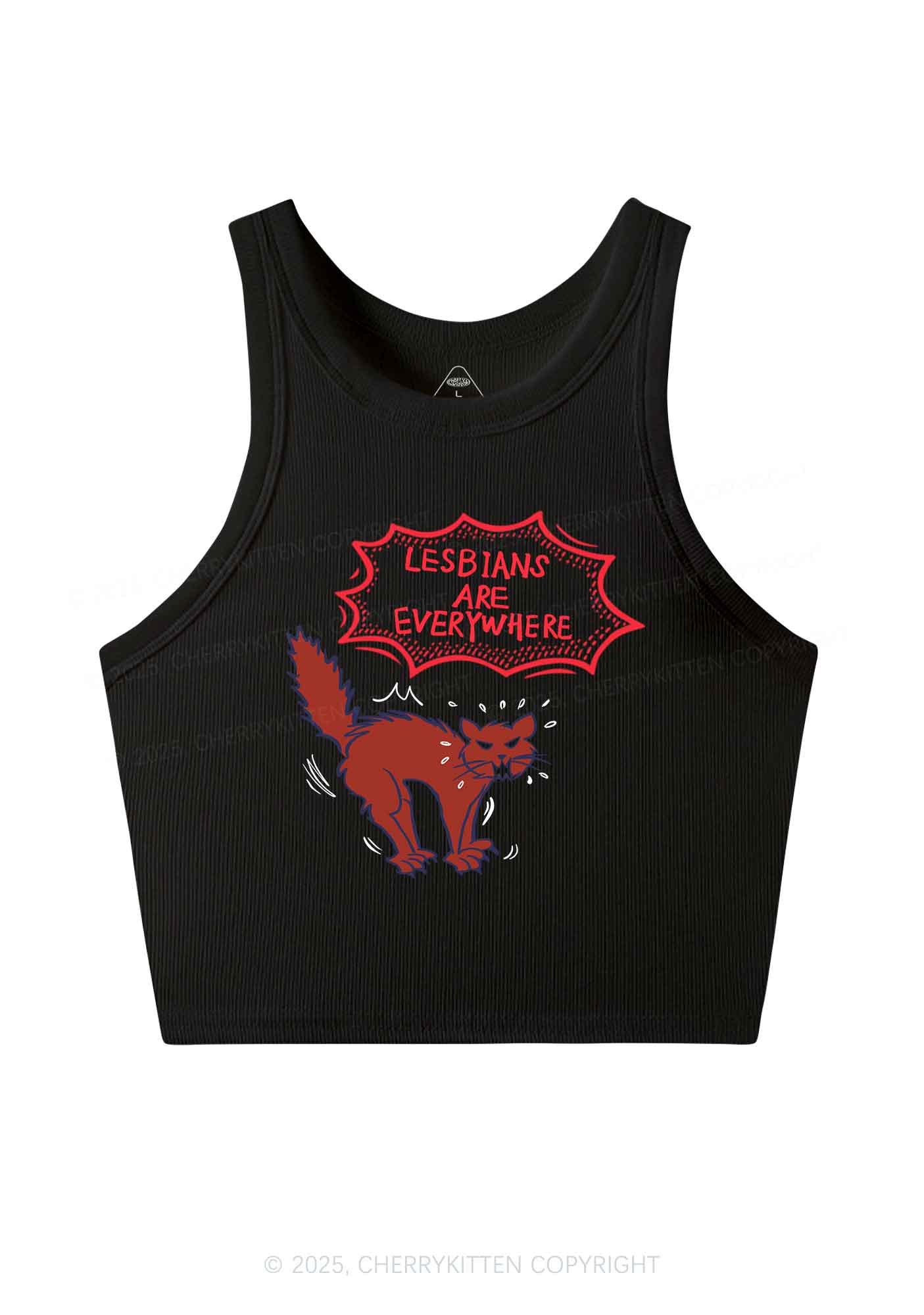 Lesbians Are Everywhere Y2K Crop Tank Top Cherrykitten - Image 4