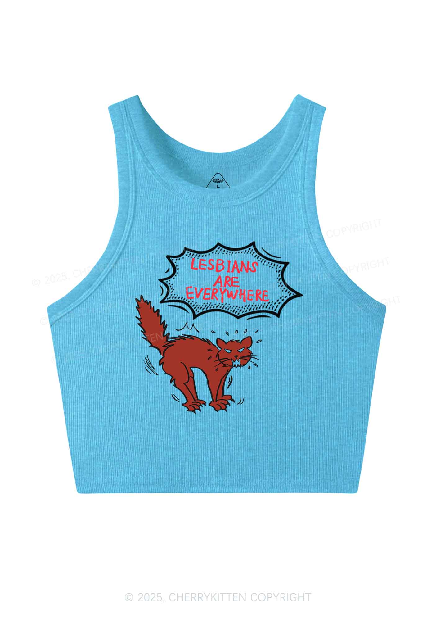 Lesbians Are Everywhere Y2K Crop Tank Top Cherrykitten - Image 5