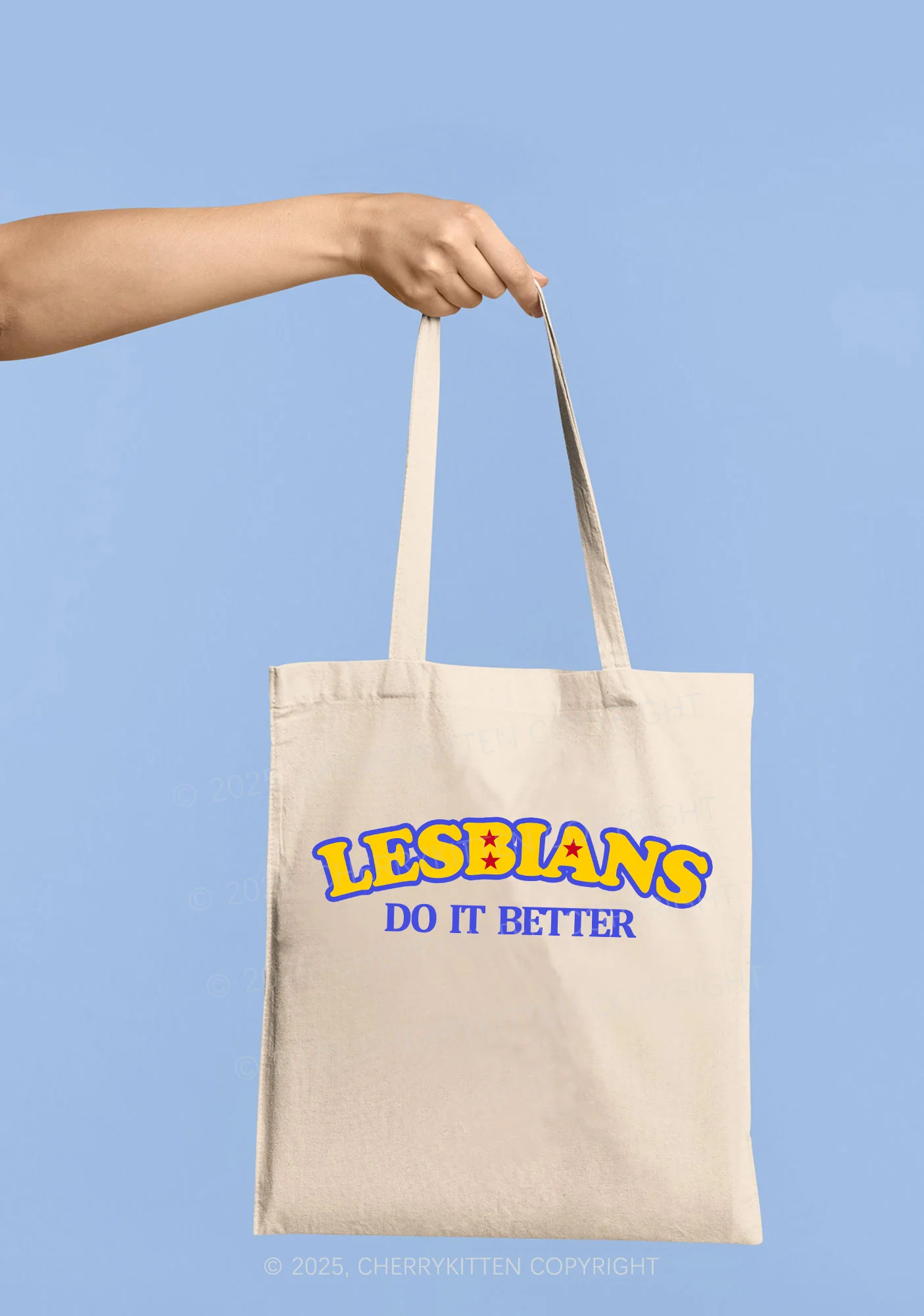 Lesbians Do It Better Pride Y2K Canvas Tote Bag Cherrykitten - Image 2