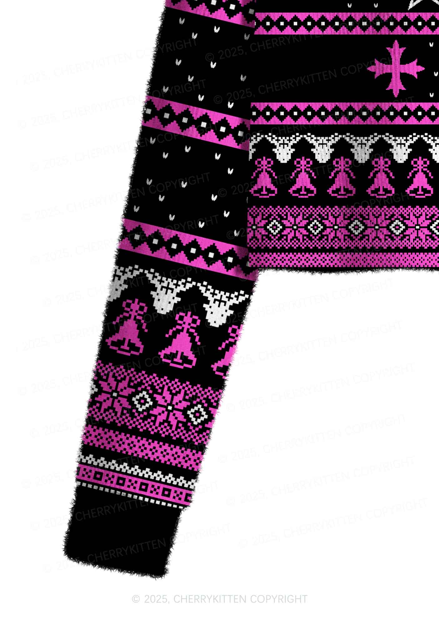 Lesbians Do It Better Pride Y2K Christmas Crop Knit Sweatshirt Cherrykitten - Image 5