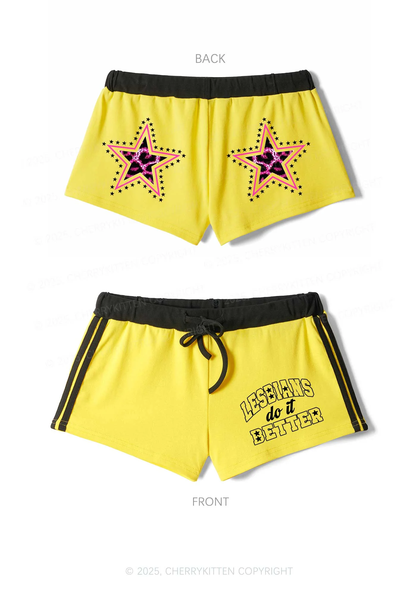 Lesbians Do It Better Pride Y2K Drawstring Mini Shorts Cherrykitten - Image 5