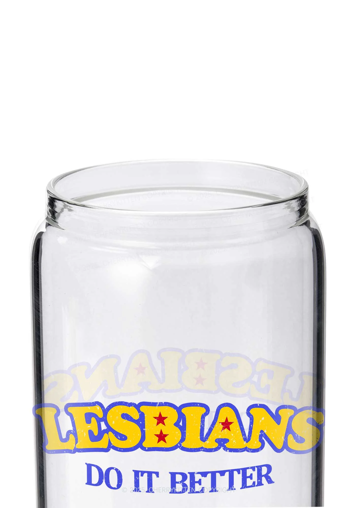 Lesbians Do It Better Pride Y2K Printed Glass Cup Cherrykitten - Image 2
