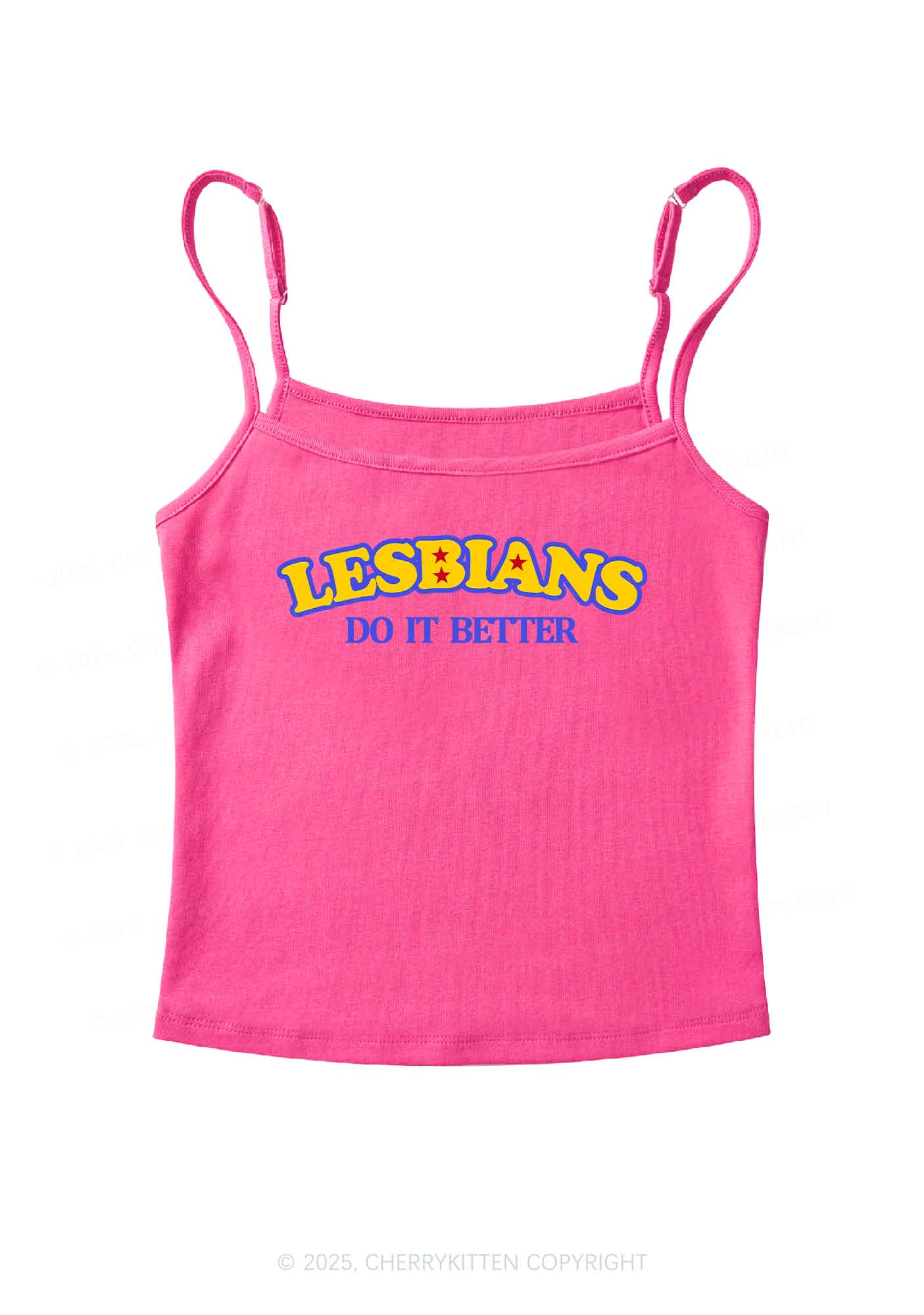 Lesbians Do It Better Pride Y2K Spaghetti Strap Cami Cherrykitten - Image 3