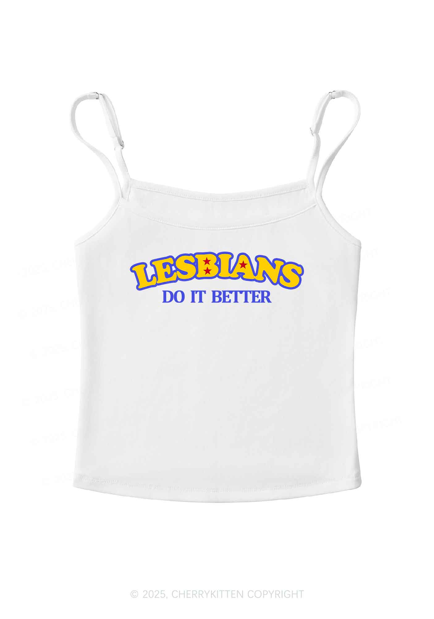 Lesbians Do It Better Pride Y2K Spaghetti Strap Cami Cherrykitten - Image 5