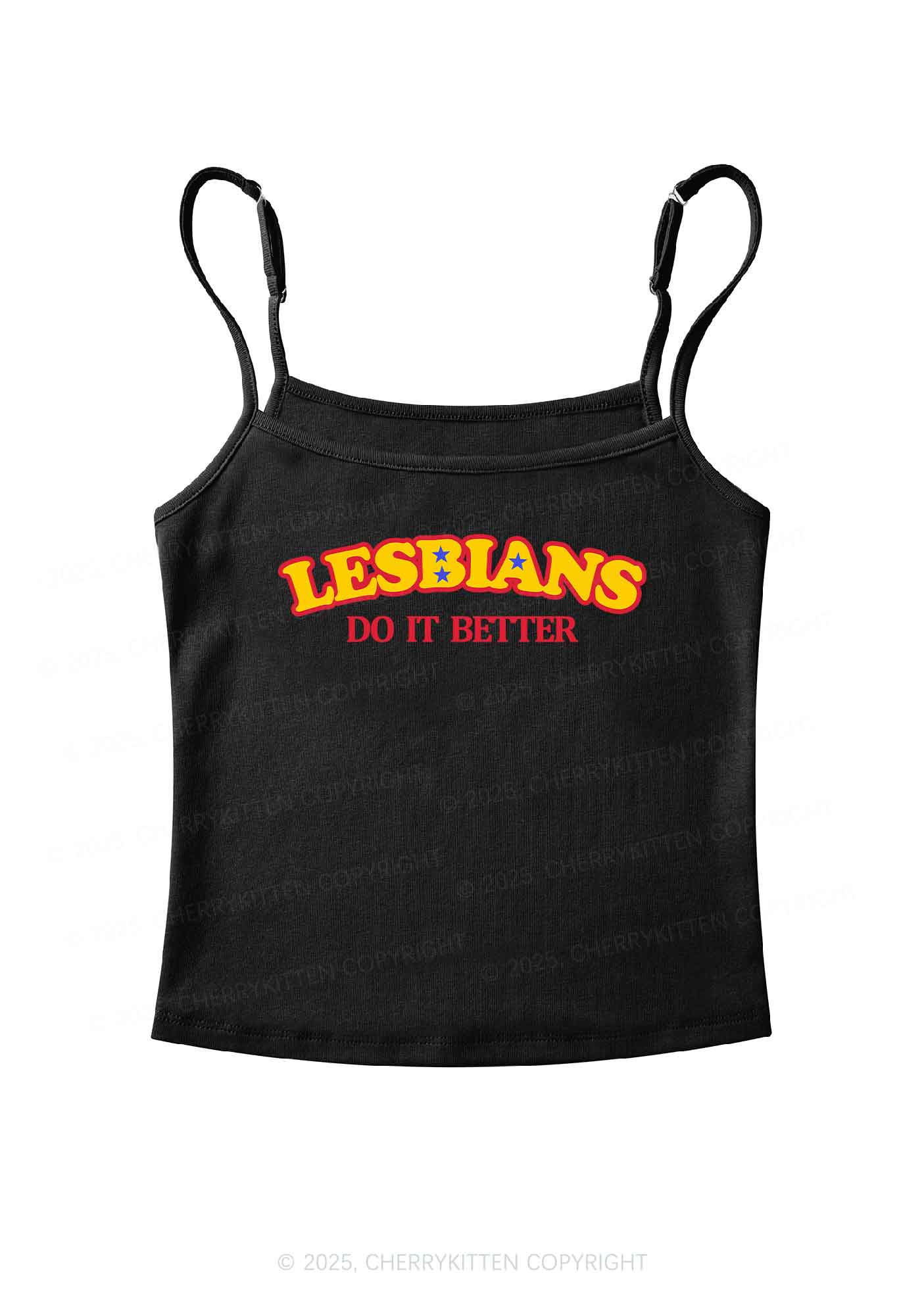 Lesbians Do It Better Pride Y2K Spaghetti Strap Cami Cherrykitten - Image 6