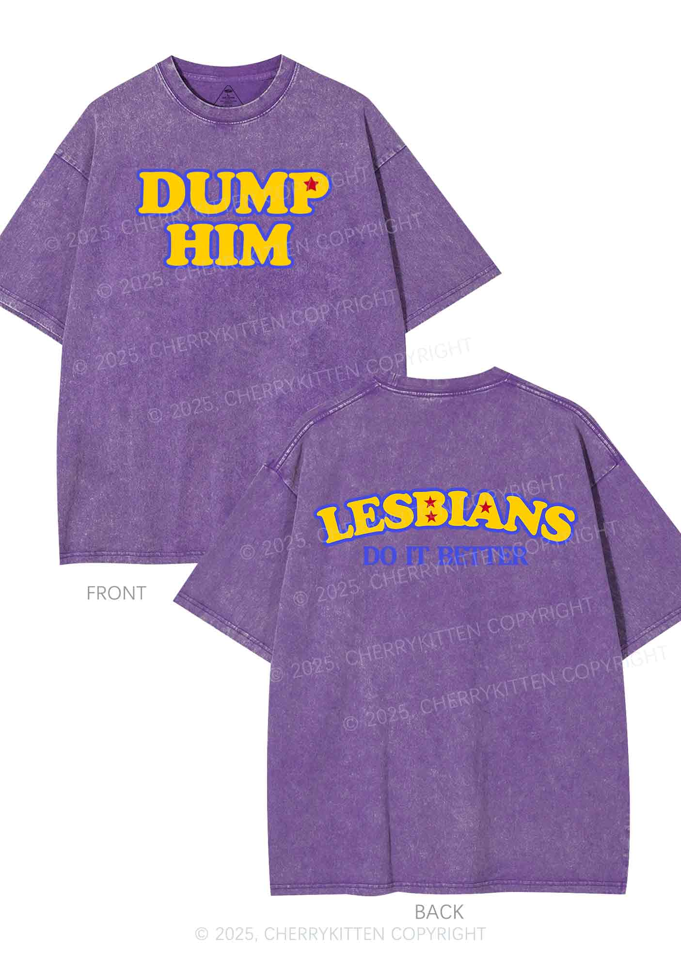 Lesbians Do It Better Two Sides Y2K Shirts Washed Tee Cherrykitten - Image 5