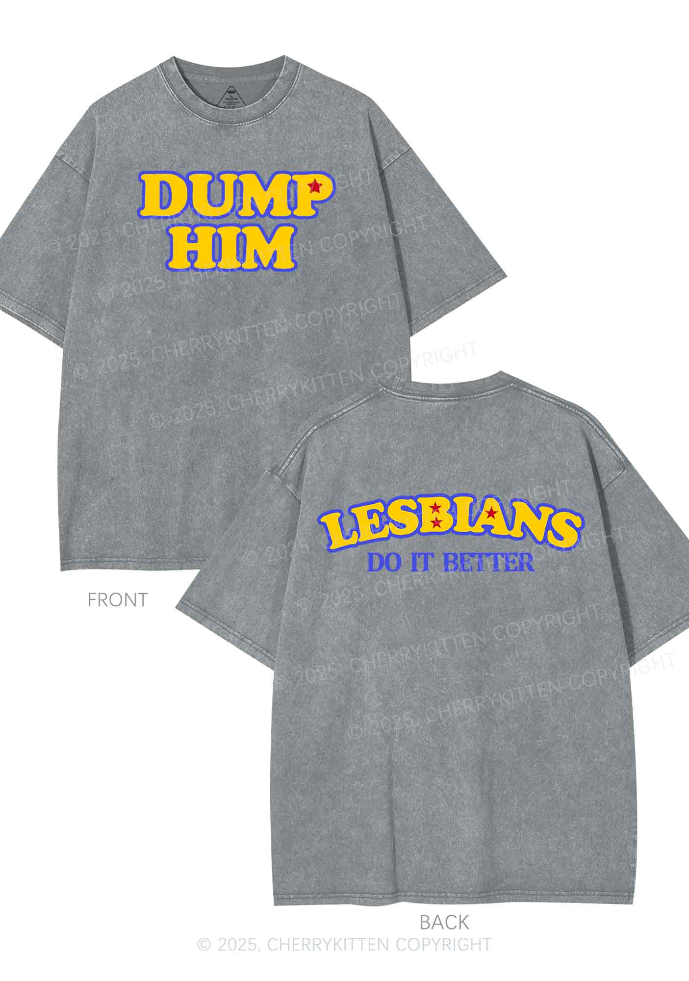 Lesbians Do It Better Two Sides Y2K Shirts Washed Tee Cherrykitten - Image 7