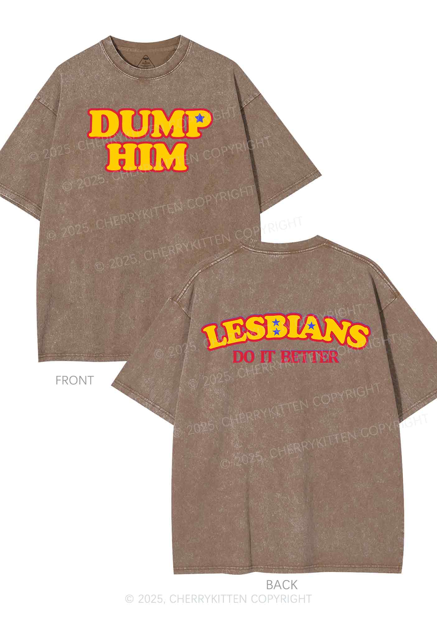 Lesbians Do It Better Two Sides Y2K Shirts Washed Tee Cherrykitten - Image 8