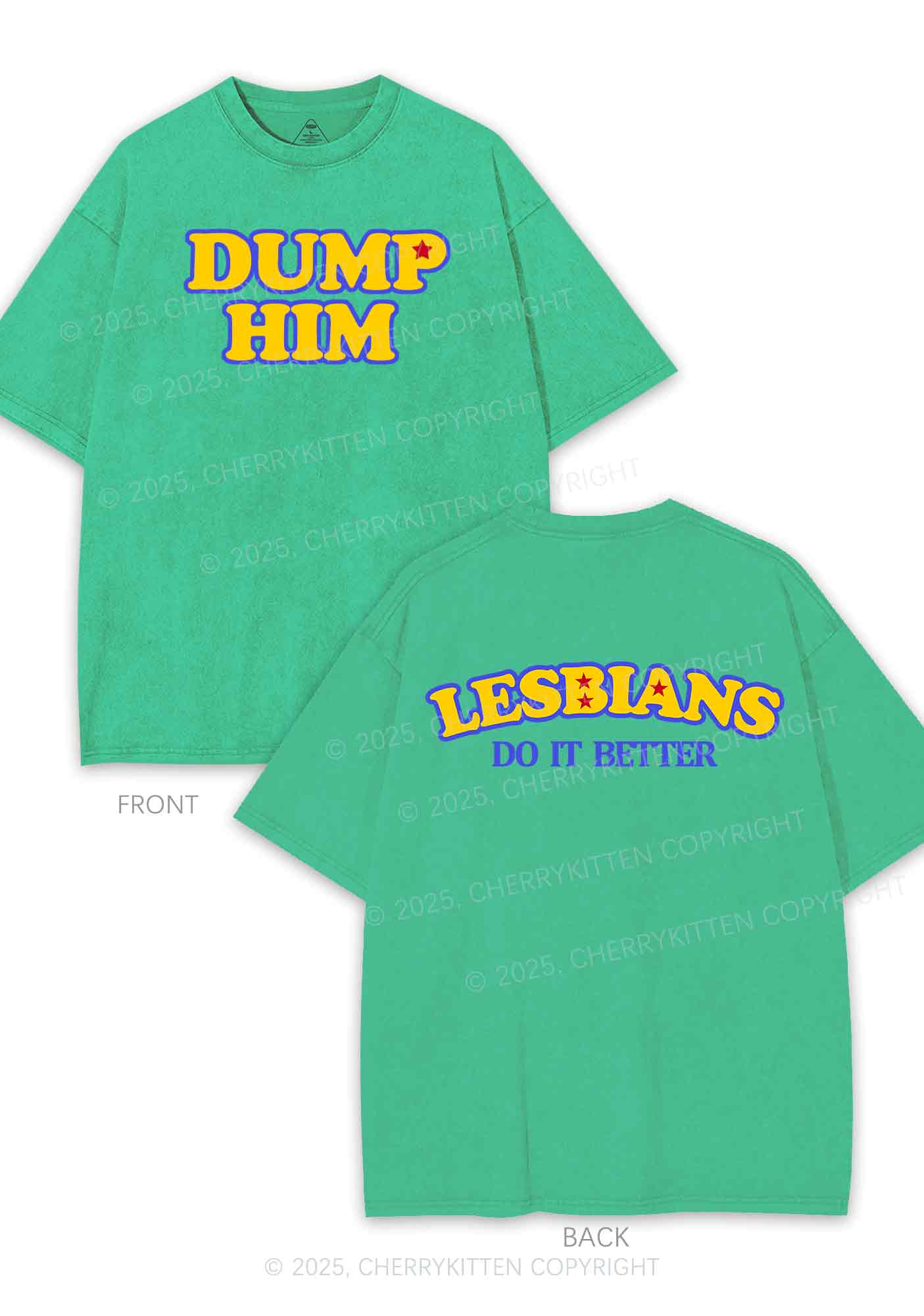 Lesbians Do It Better Two Sides Y2K Shirts Washed Tee Cherrykitten - Image 9