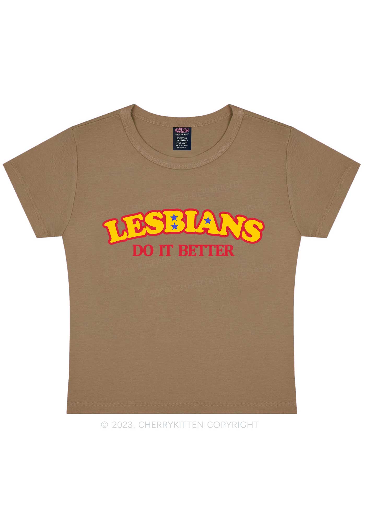 Lesbians Do It Better Y2K Baby Tee Cherrykitten - Image 3