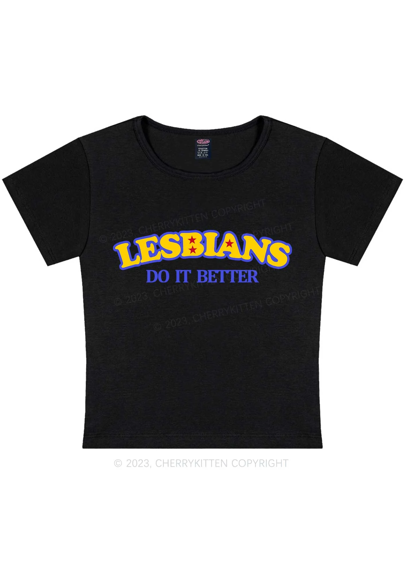 Lesbians Do It Better Y2K Baby Tee Cherrykitten - Image 5