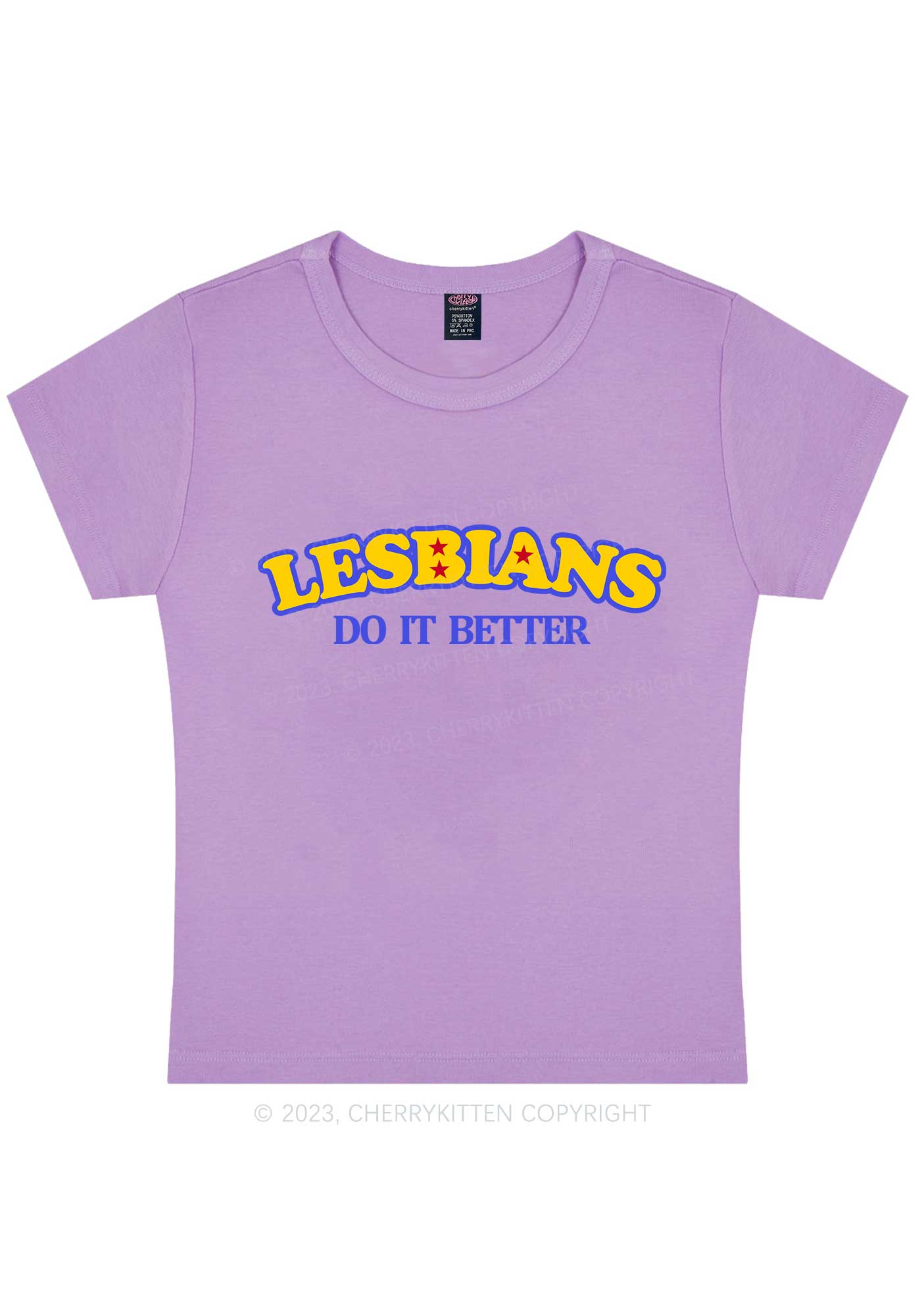 Lesbians Do It Better Y2K Baby Tee Cherrykitten - Image 8