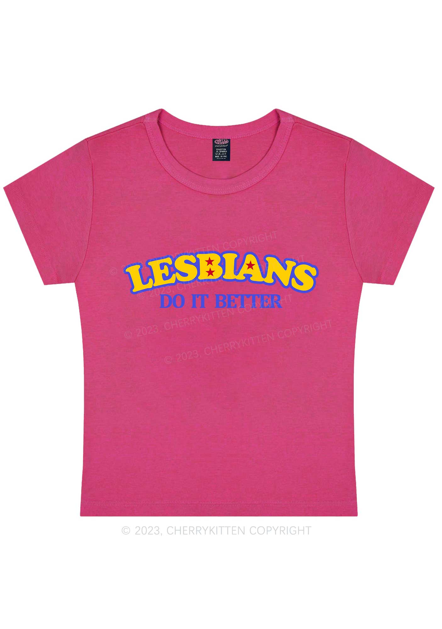 Lesbians Do It Better Y2K Baby Tee Cherrykitten - Image 9
