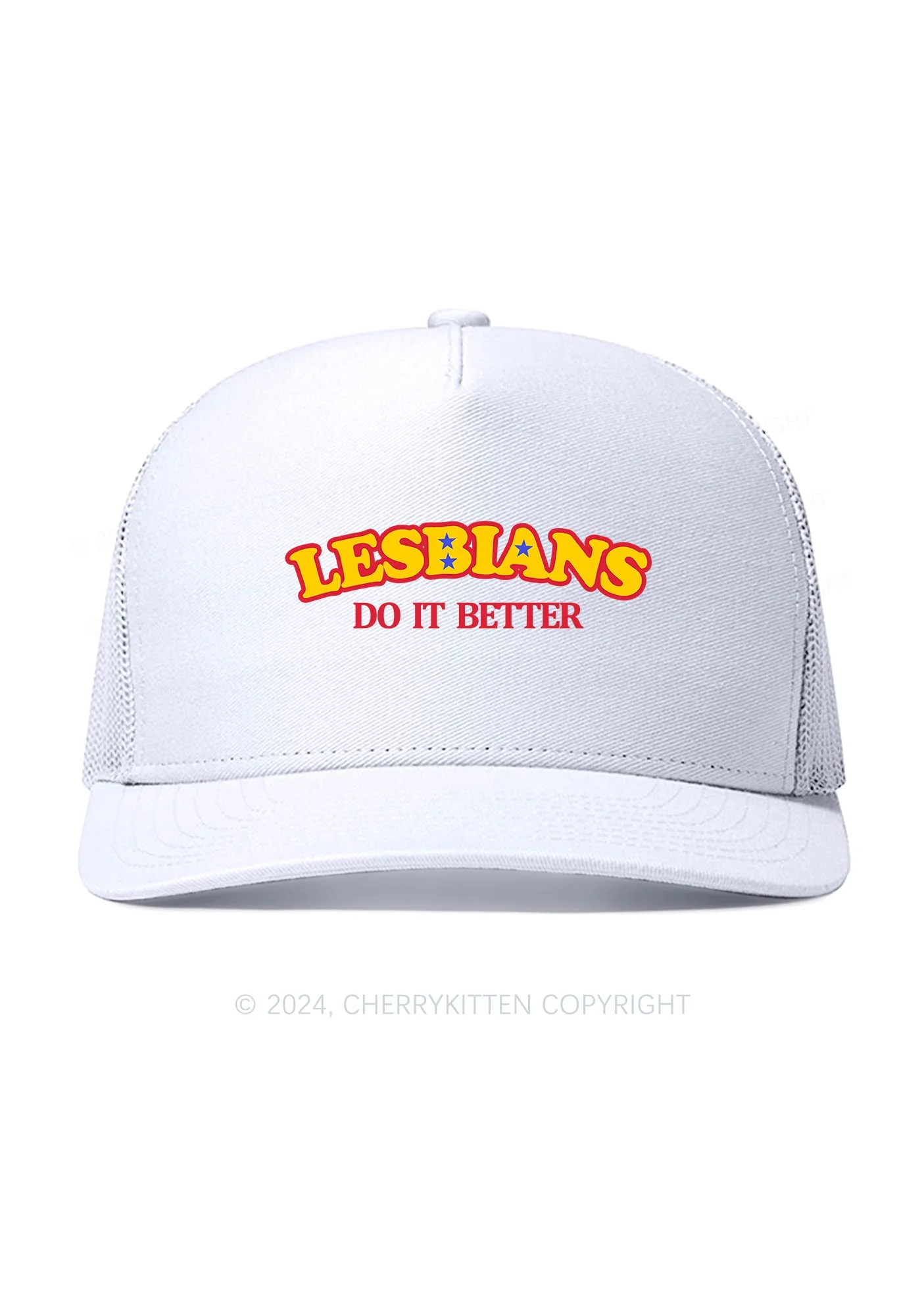 Lesbians Do It Better Y2K Trucker Mesh Hat Cherrykitten - Image 2