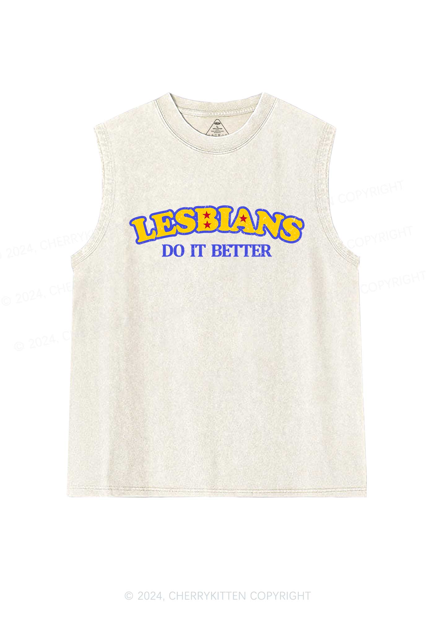 Lesbians Do It Better Y2K Washed Tank Cherrykitten - Image 3