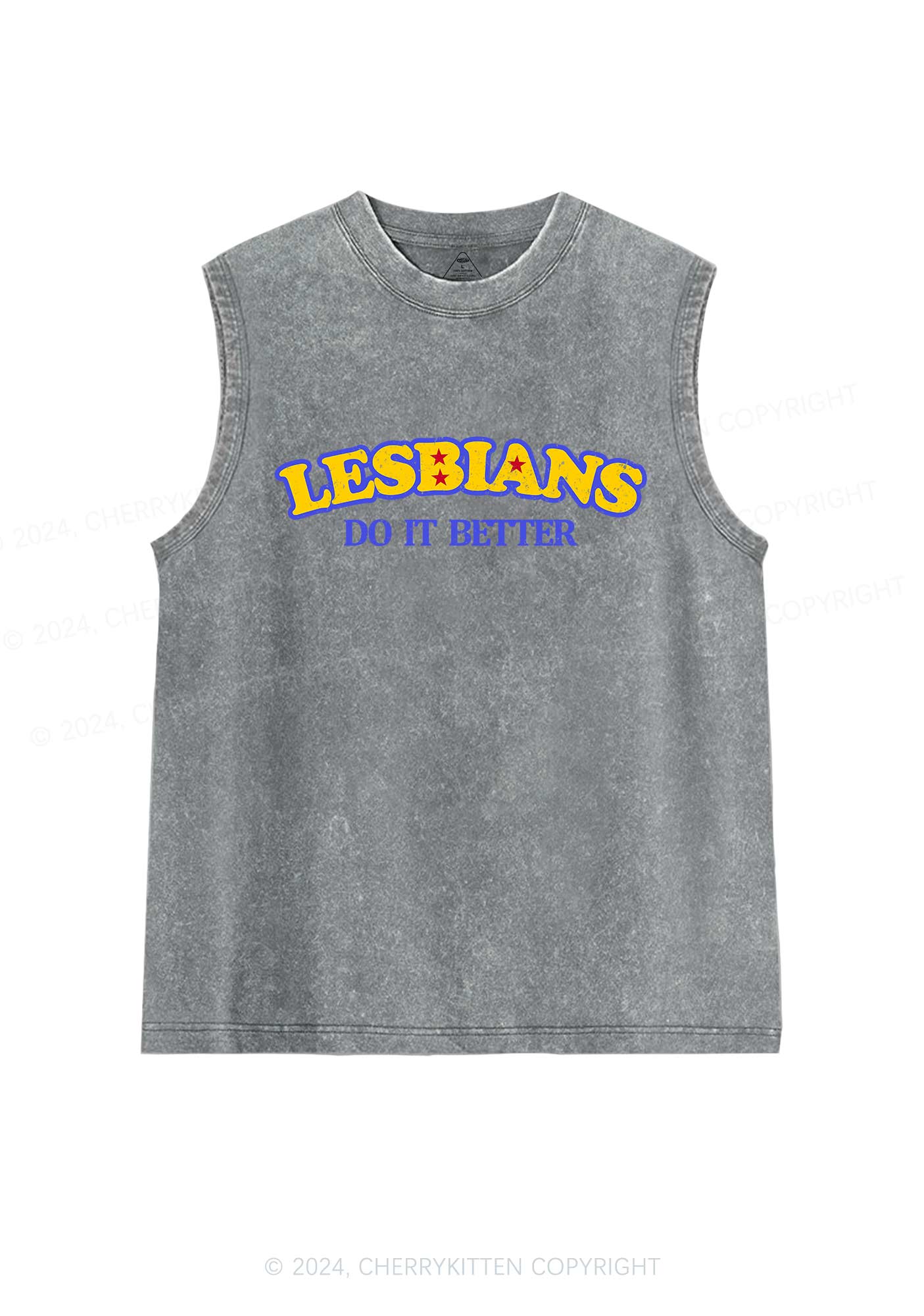 Lesbians Do It Better Y2K Washed Tank Cherrykitten - Image 5