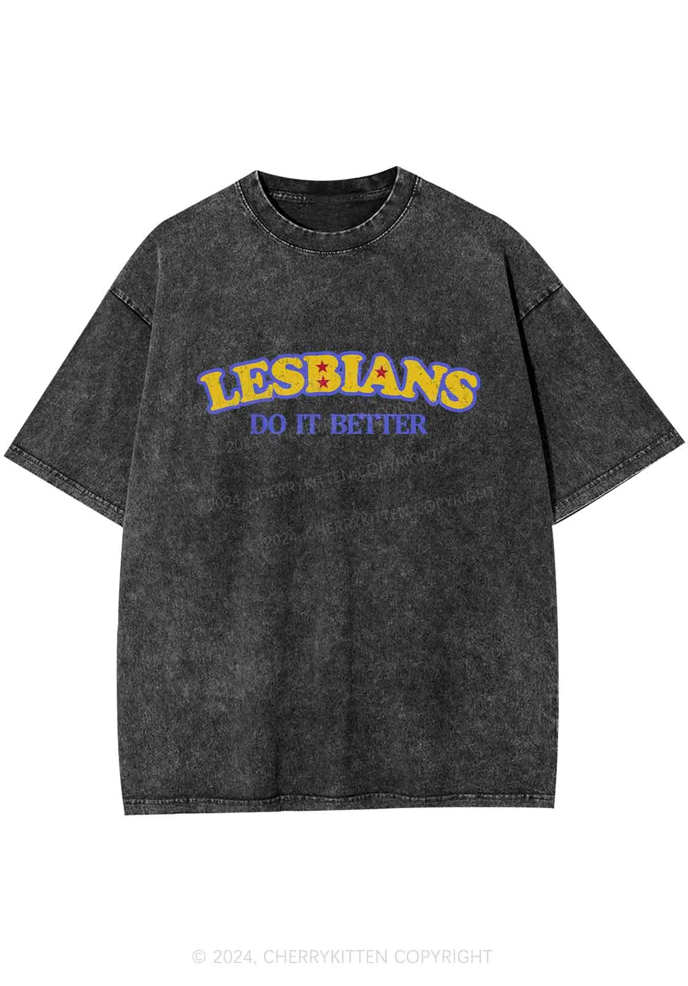 Lesbians Do It Better Y2K Washed Tee Cherrykitten - Image 3