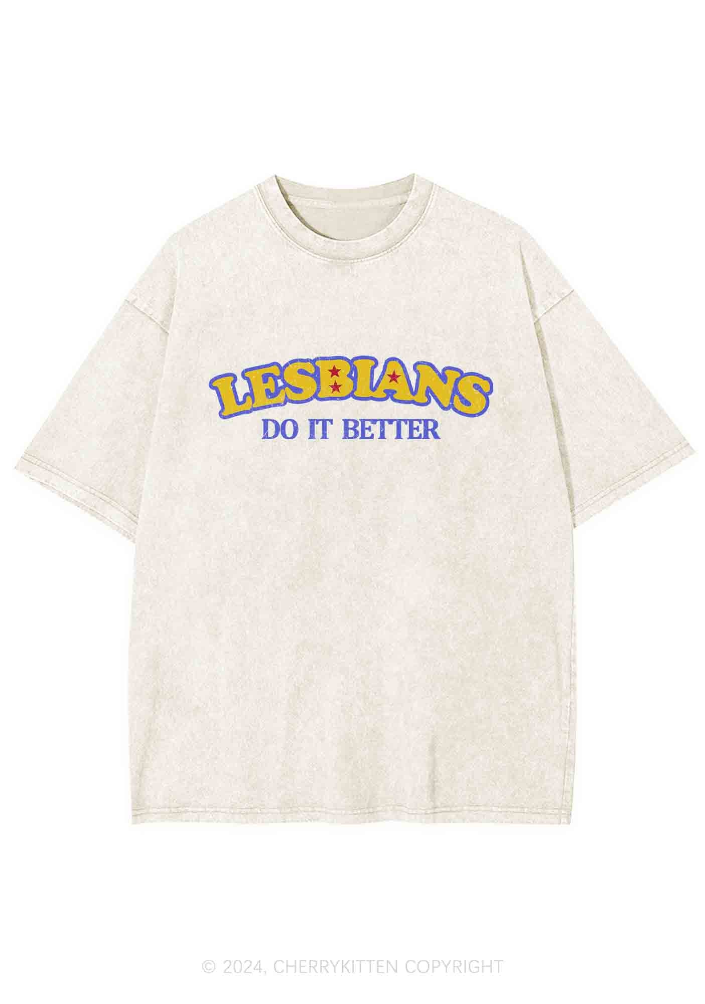 Lesbians Do It Better Y2K Washed Tee Cherrykitten - Image 4