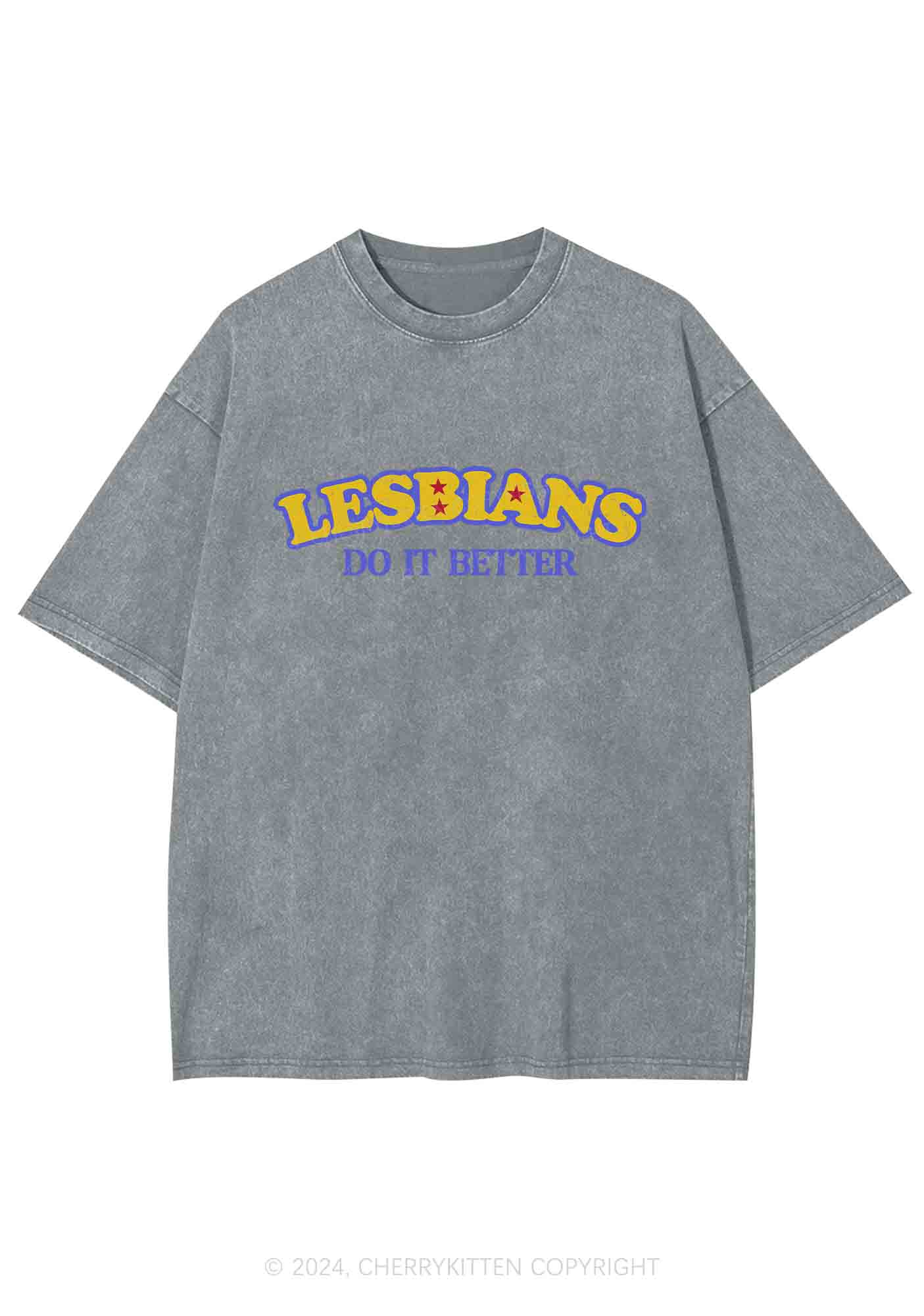 Lesbians Do It Better Y2K Washed Tee Cherrykitten - Image 6