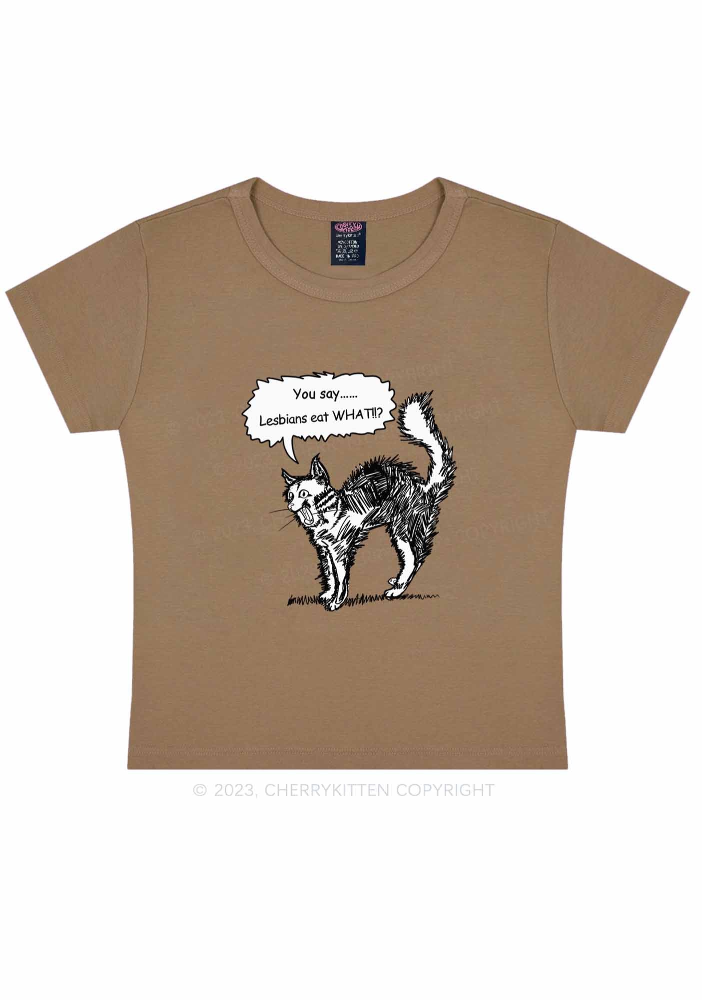 Lesbians Eat What Y2K Baby Tee Cherrykitten - Image 7