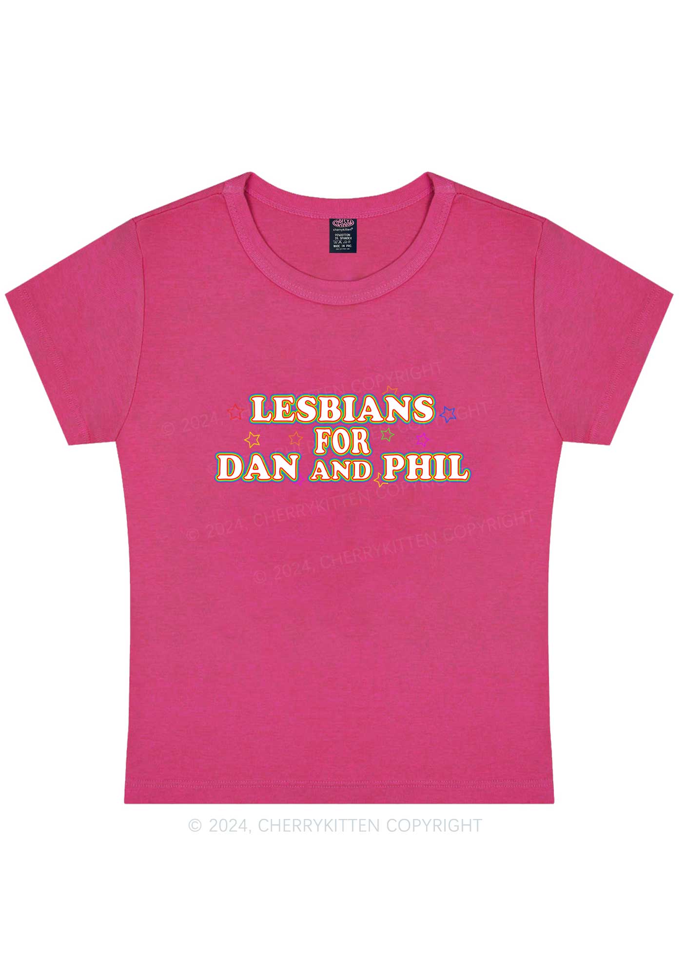 Lesbians For Dan Y2K Baby Tee Cherrykitten - Image 7