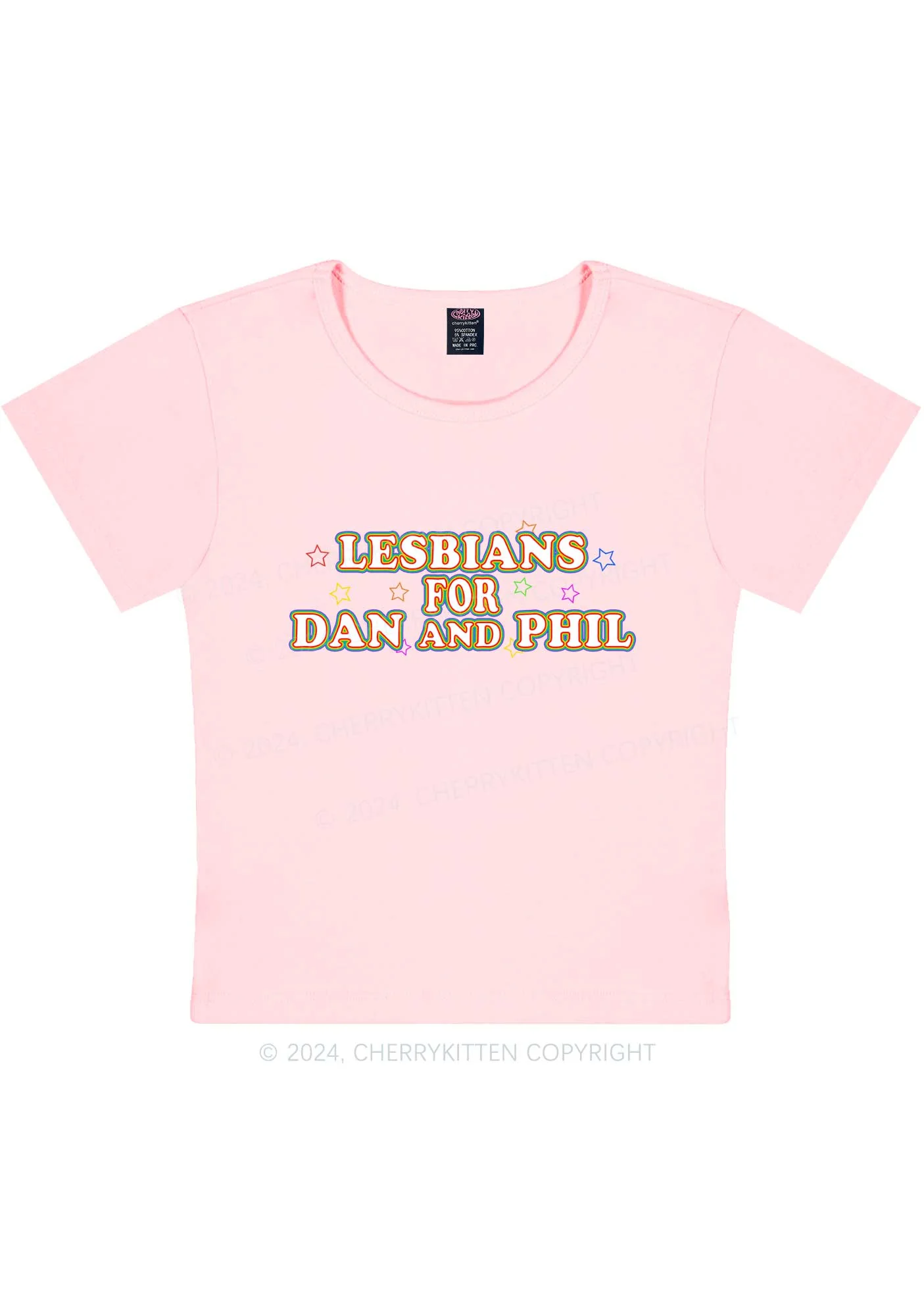 Lesbians For Dan Y2K Baby Tee Cherrykitten - Image 8