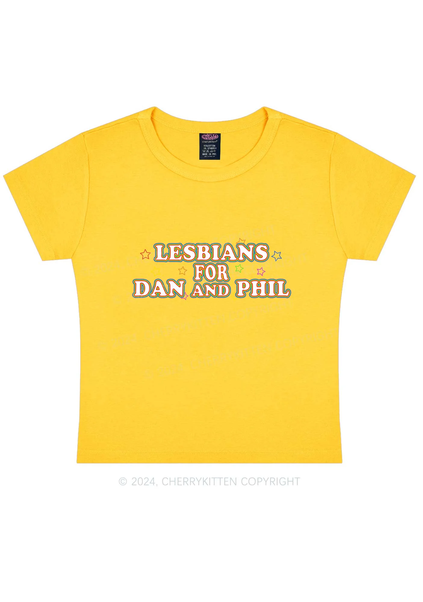 Lesbians For Dan Y2K Baby Tee Cherrykitten - Image 9