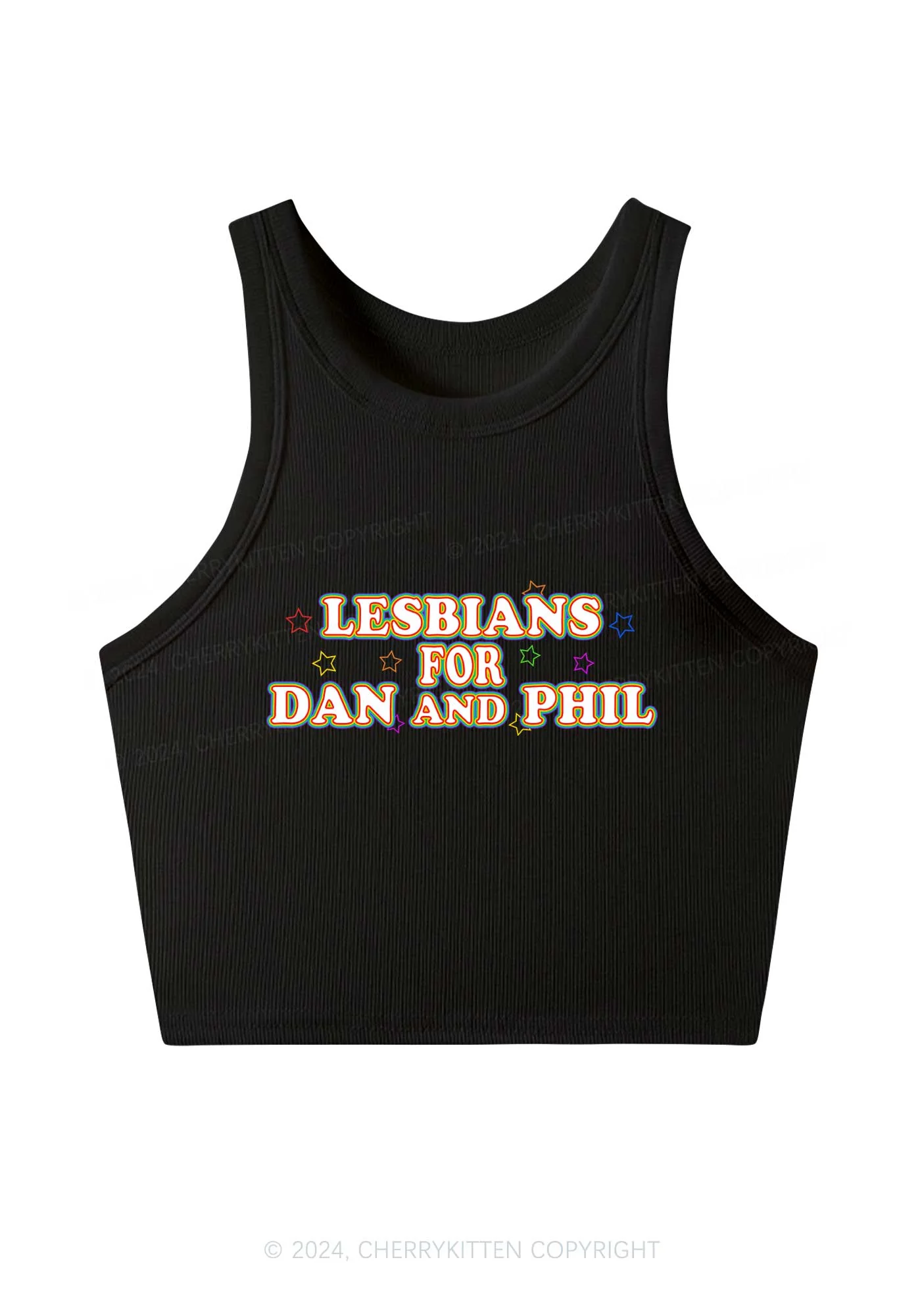 Lesbians For Dan Y2K Crop Tank Top Cherrykitten - Image 2