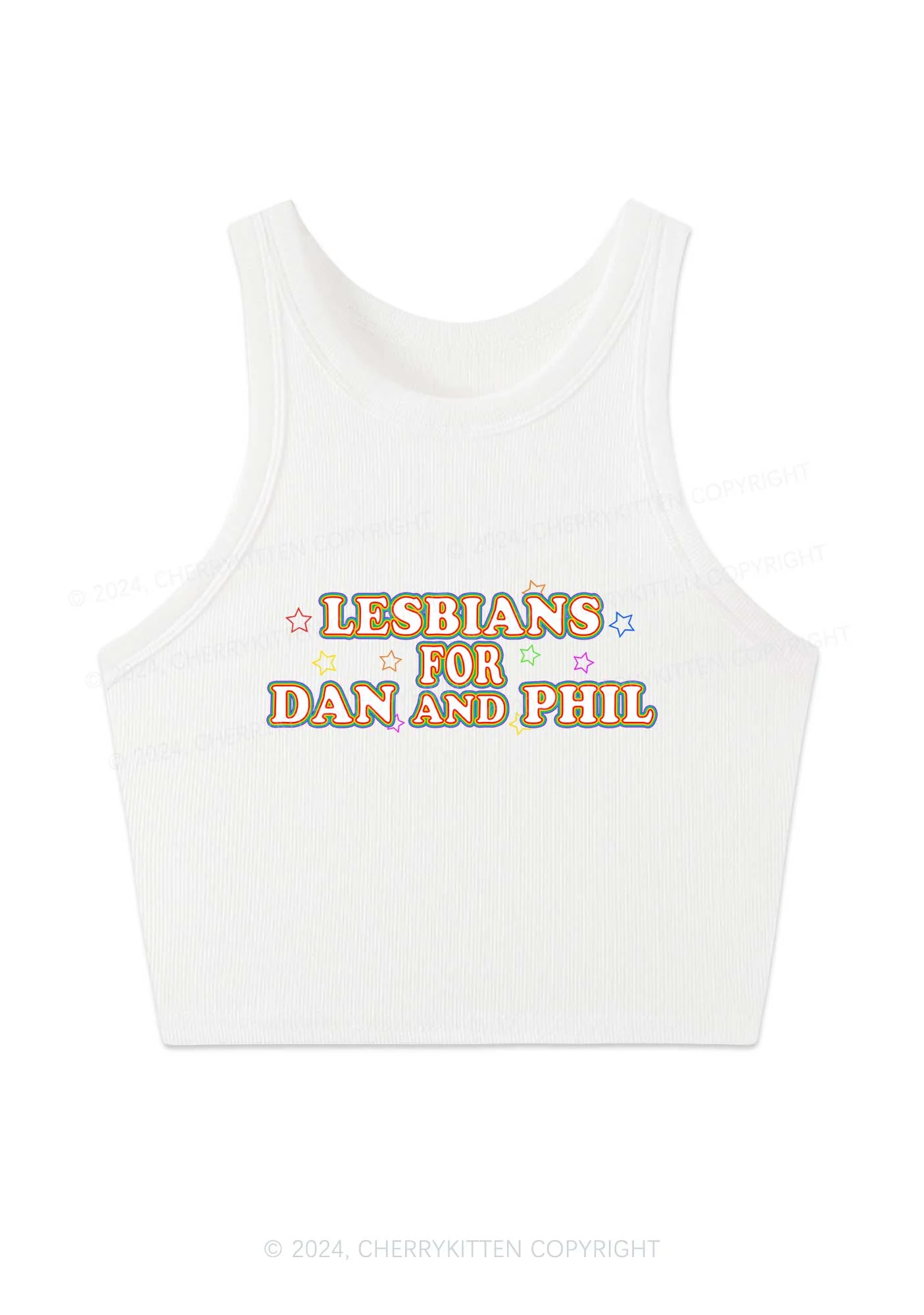 Lesbians For Dan Y2K Crop Tank Top Cherrykitten - Image 3