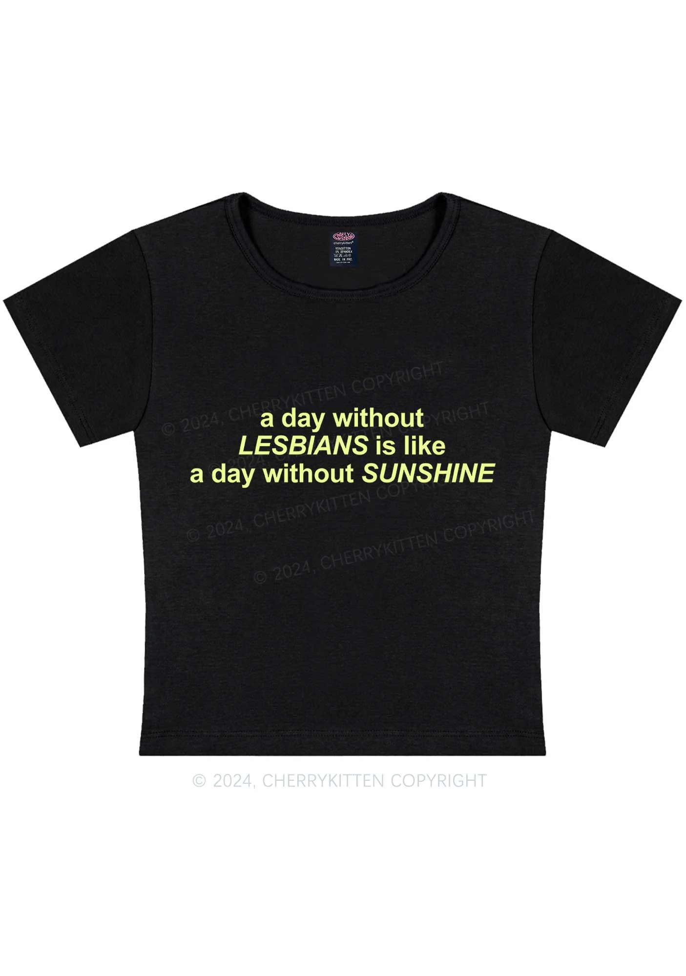 Lesbians Sunshine Y2K Baby Tee Cherrykitten - Image 5