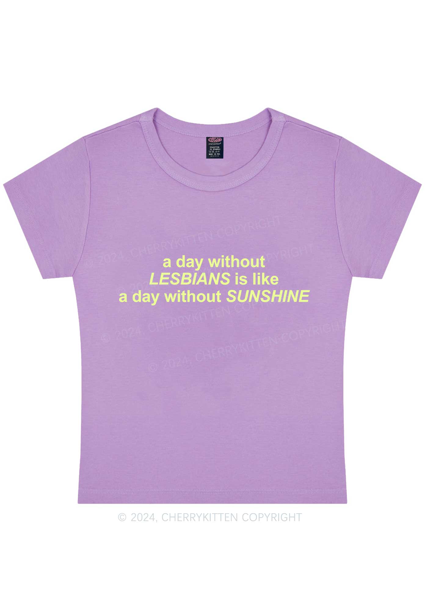 Lesbians Sunshine Y2K Baby Tee Cherrykitten - Image 6